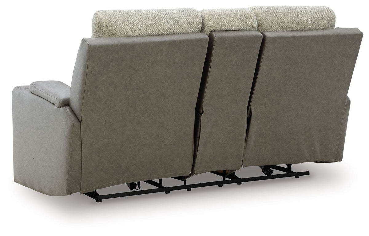 WhipLash - Power Reclining Loveseat With Console / Adj Headrest - Sisal