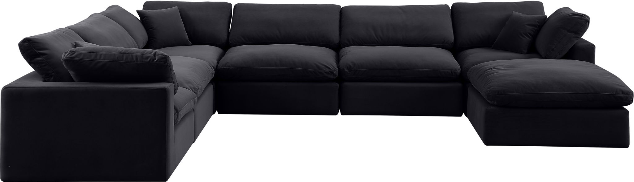 Comfy - 7 Piece Velvet Modular Sectional With Chaise