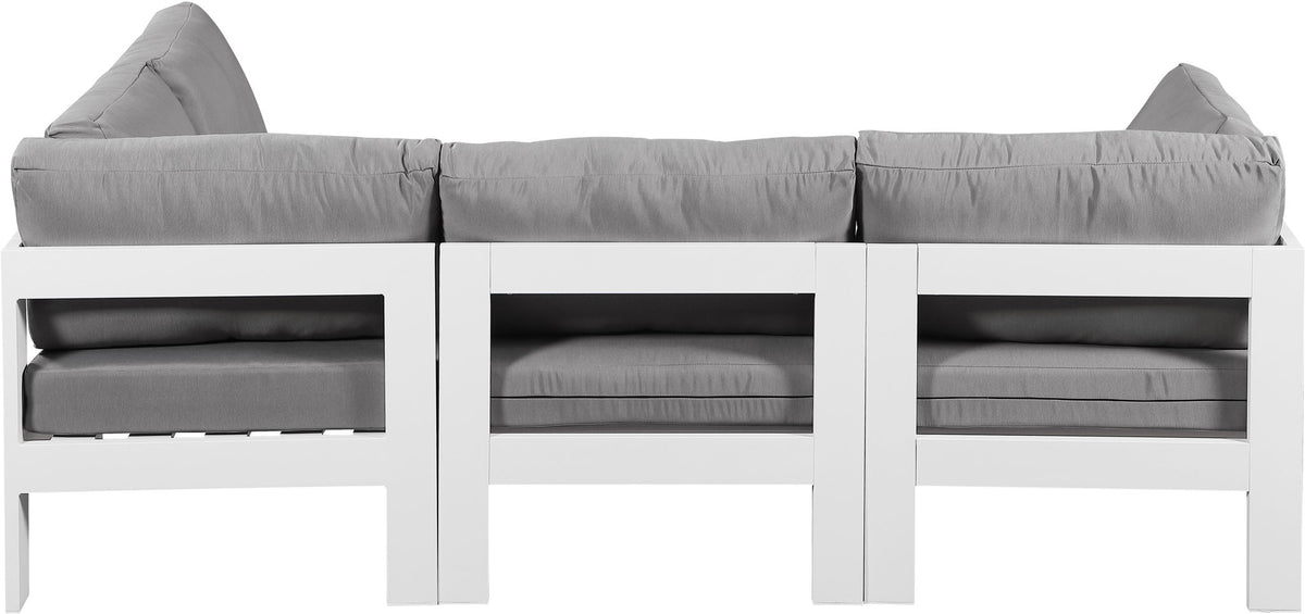 Nizuc - Outdoor Patio 4 Piece Modular Sectional With White Frame