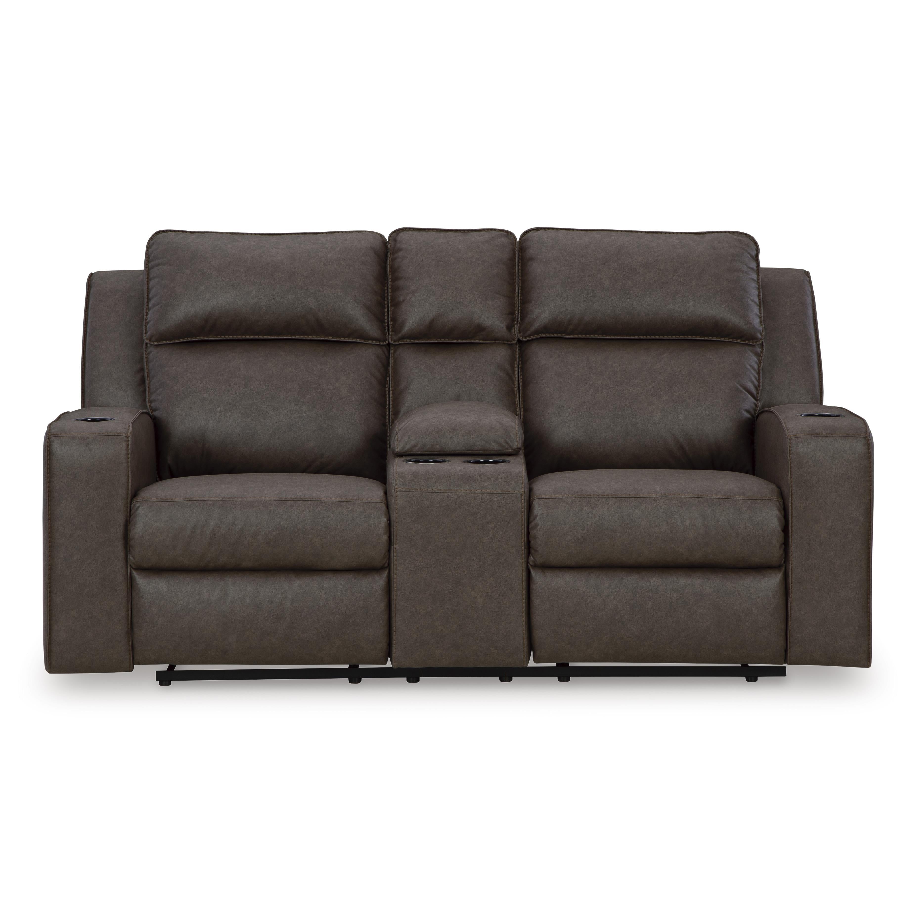 Signature Design by Ashley Lavenhorne Reclining Leather Look Loveseat with Console 6330694 IMAGE 3