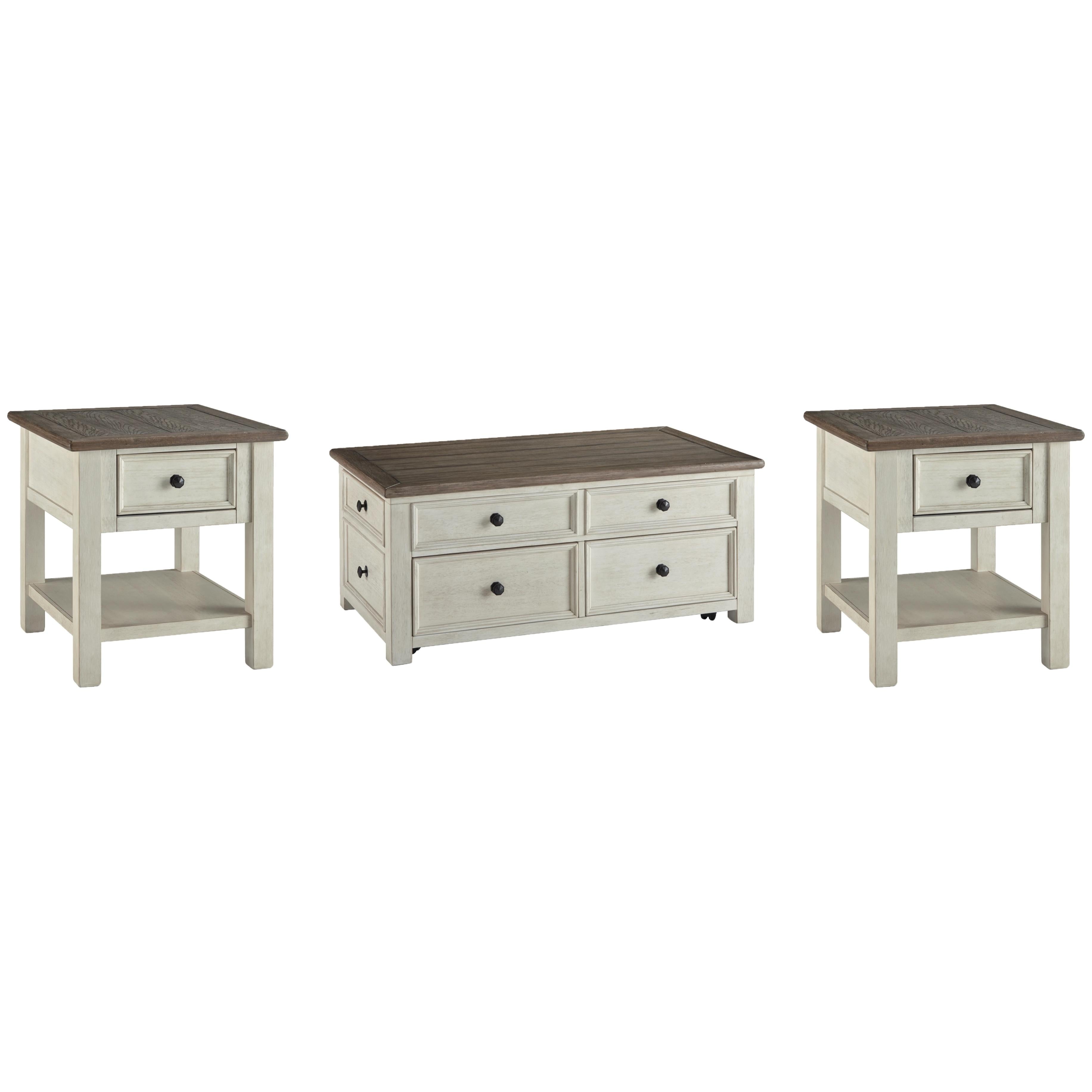 Signature Design by Ashley Bolanburg Occasional Table Set T637-20/T637-3/T637-3 IMAGE 1