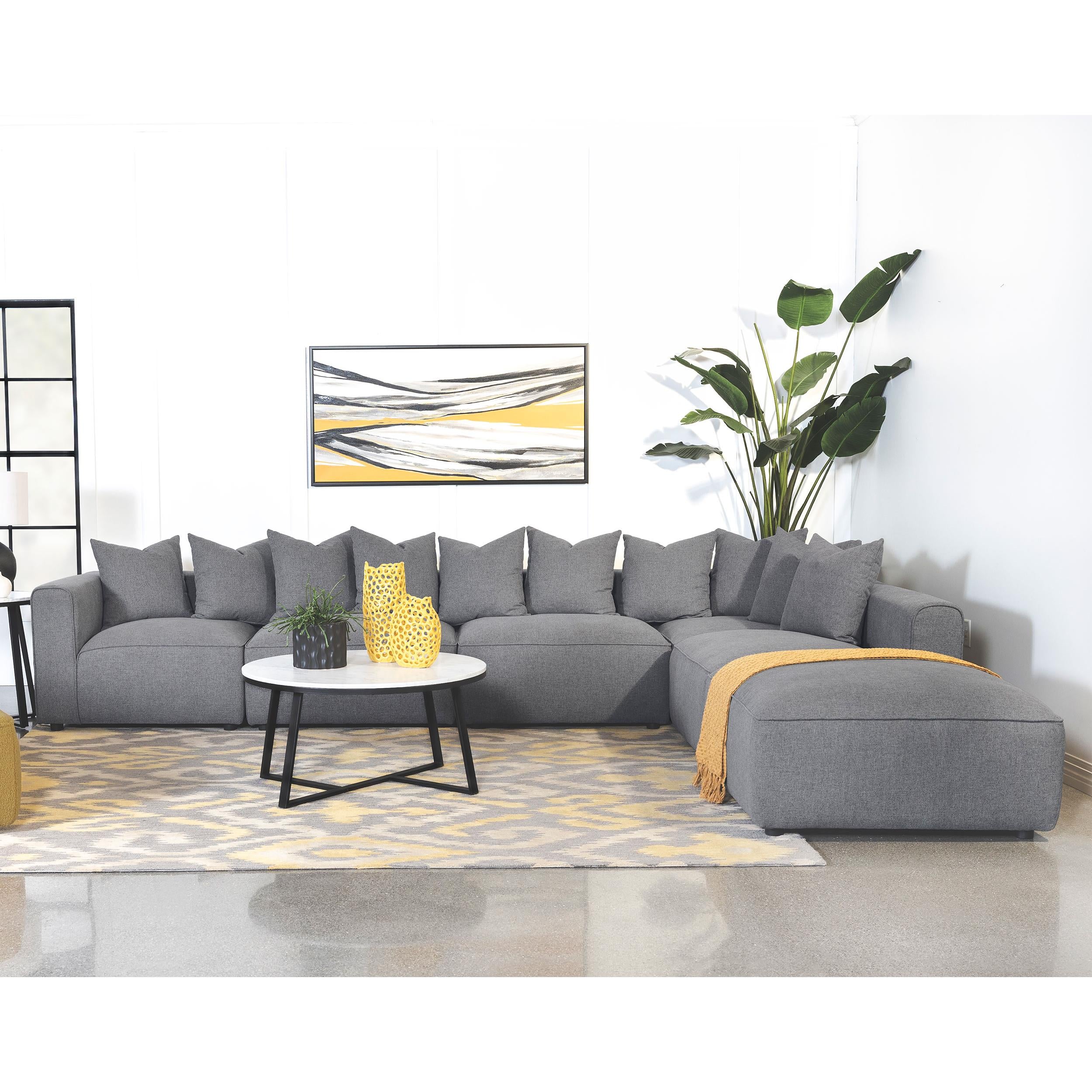 Diamond Modern Furniture COA Jennifer Fabric 6 pc Sectional 551594-SET IMAGE 15