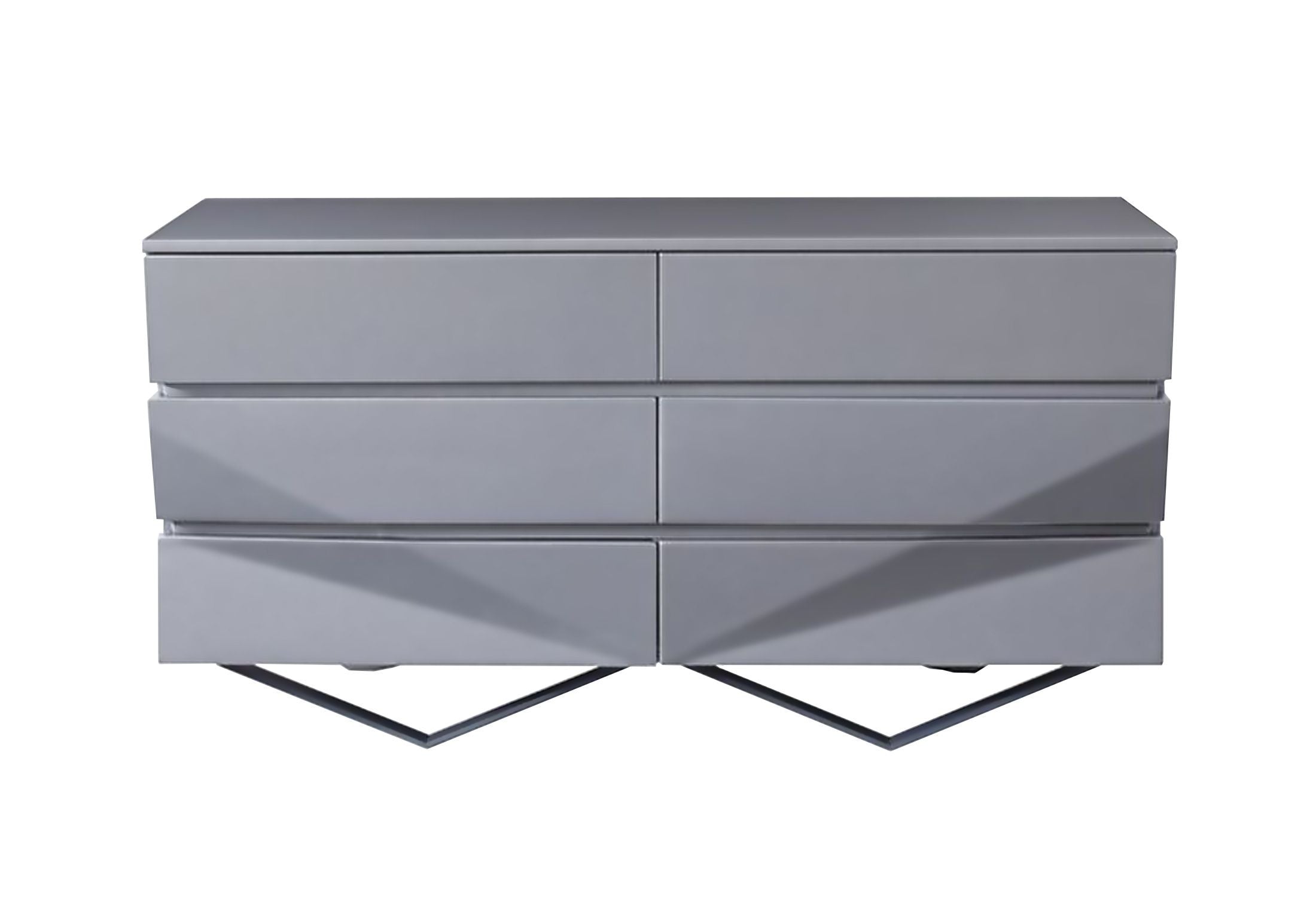 Modrest Duke Modern Grey Velvet & Black Gun Chrome 4-Piece Bedroom Set