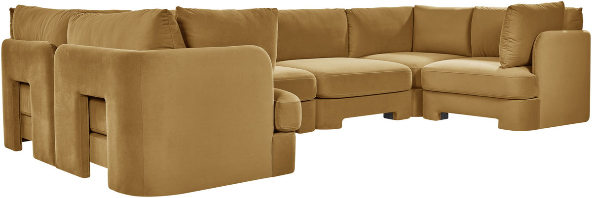 Hammond - Velvet Performance Fabric Upholstered 6 Piece U-Shaped Sectional