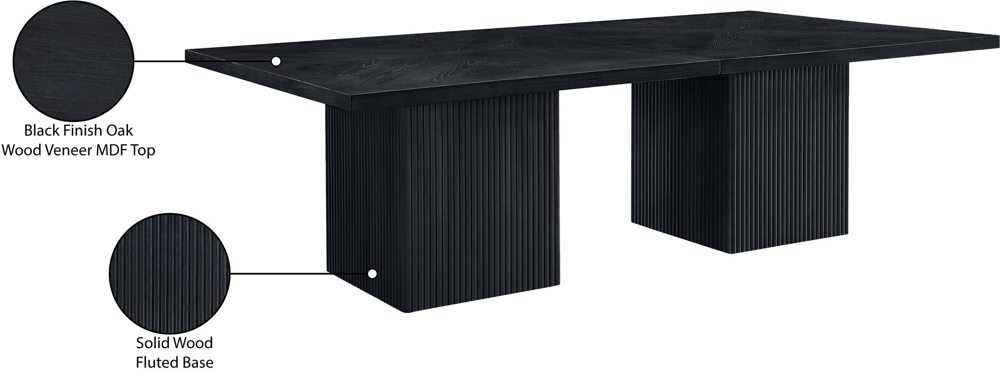 Belinda - Wood Modular Dining Table - Black