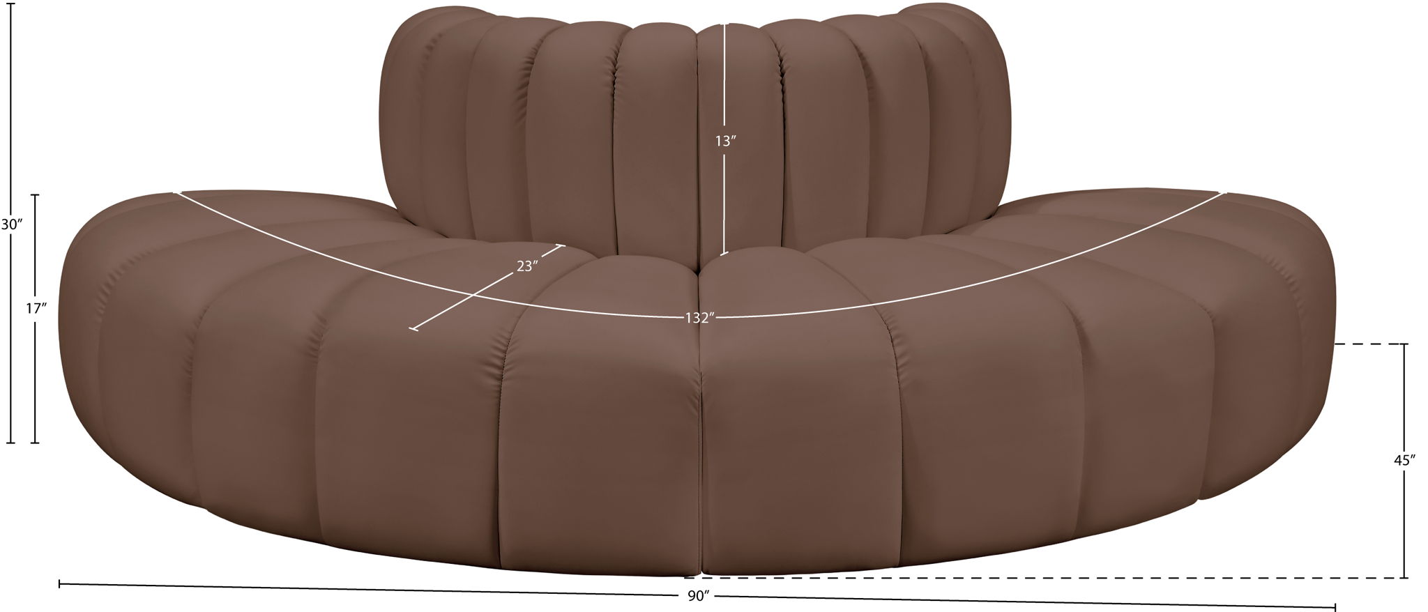 Arc - Faux Leather 4 Piece Modular Sofa