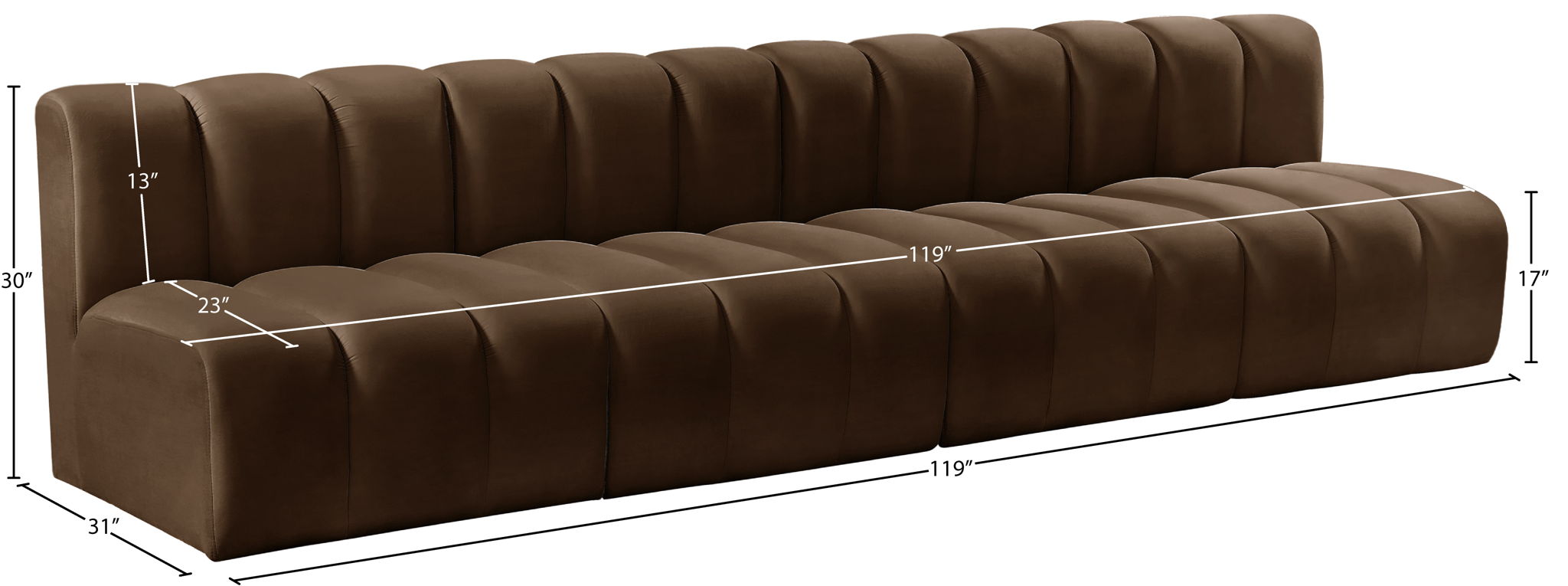 Arc - Velvet 4 Seats Modular Sofa