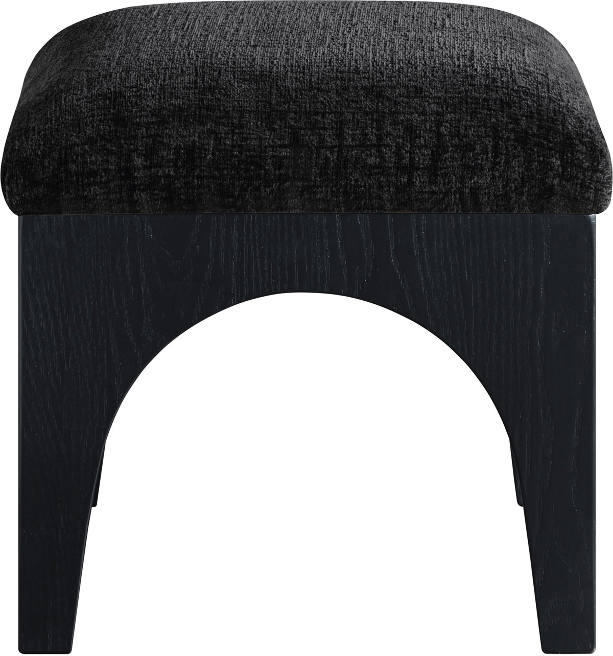 Lawson - Chenille Fabric Ottoman - Black Base