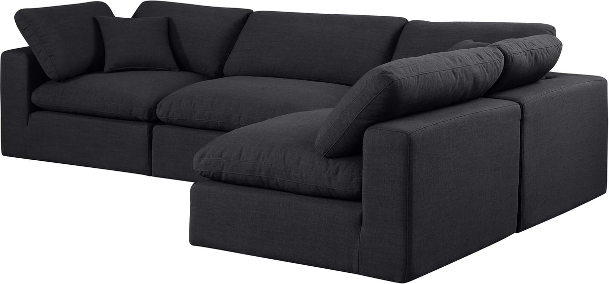 Comfy - 4 Piece Linen Fabric Modular Armless Sectional
