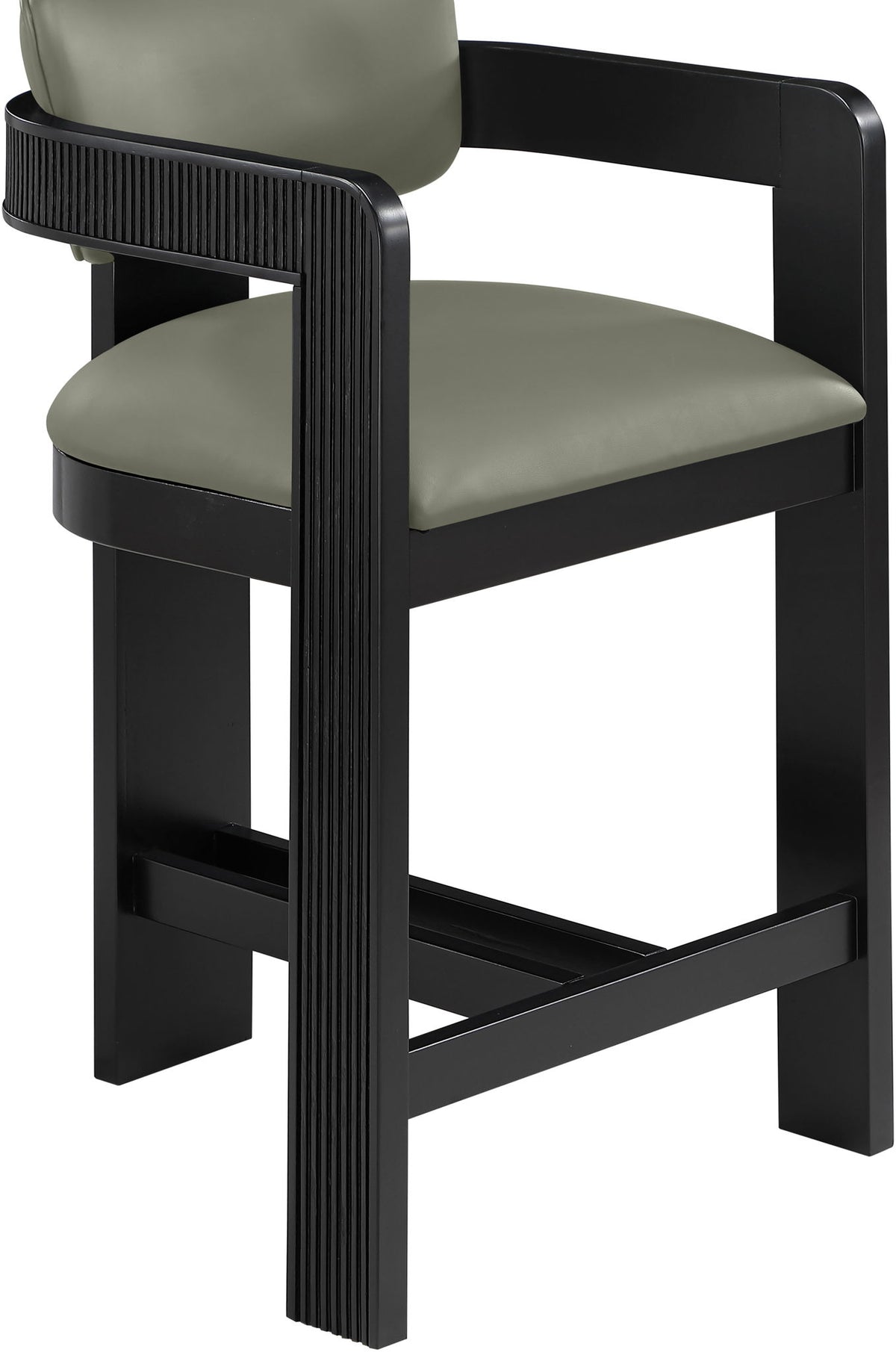 Sacha - Vegan Leather Upholstered Counter Stool With Black Base