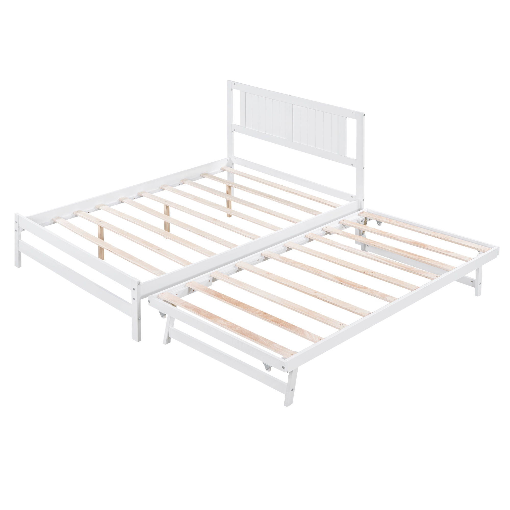 Platform Bed With Adjustable Trundle