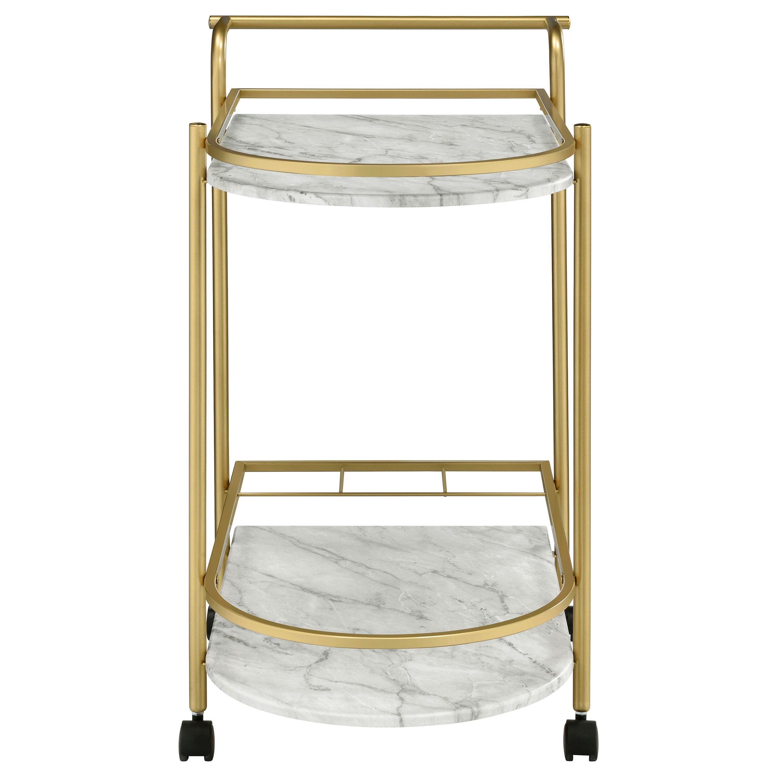 Coaster Furniture Desiree 181377 Rack Bar Cart with Casters - Gold IMAGE 2