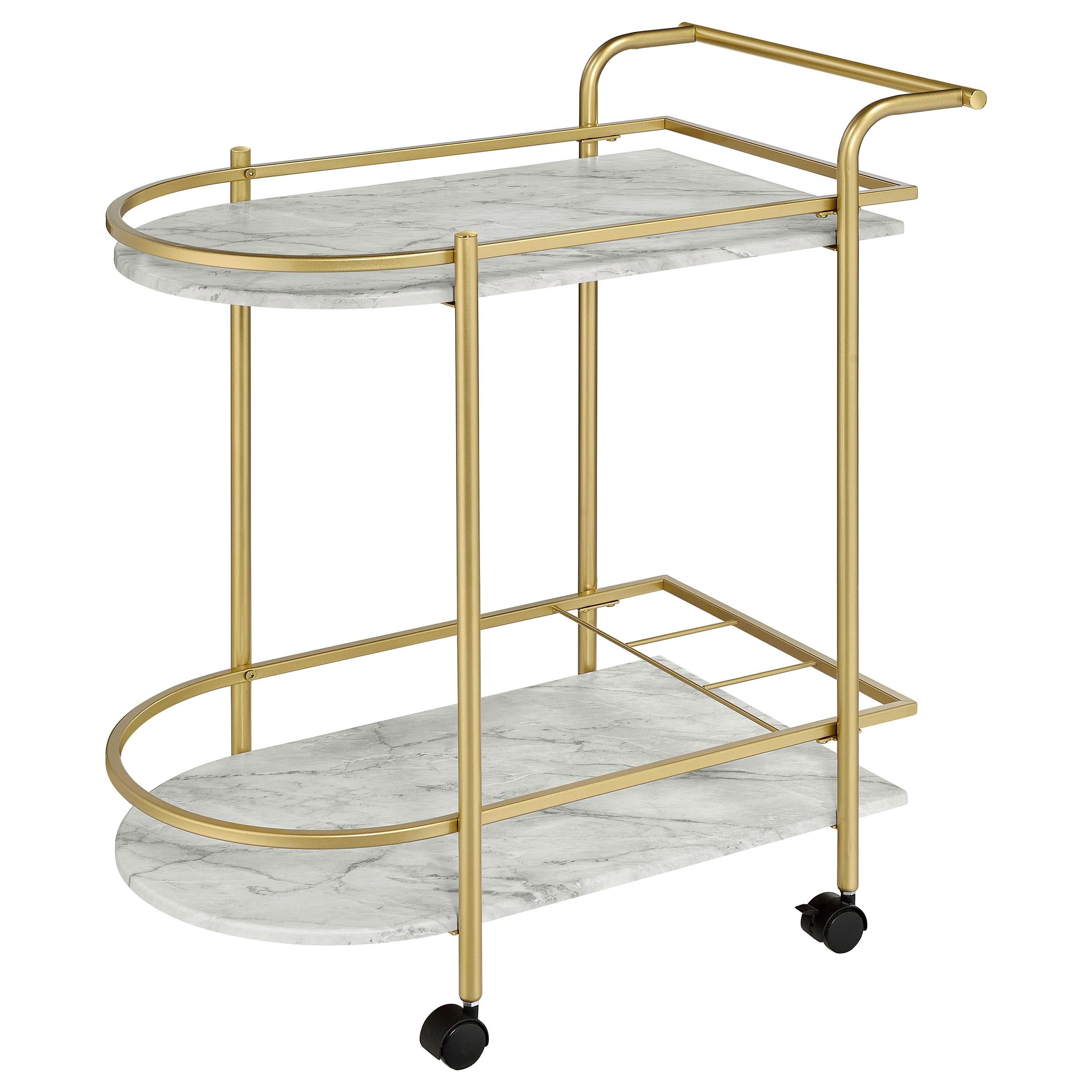 Coaster Furniture Desiree 181377 Rack Bar Cart with Casters - Gold IMAGE 3