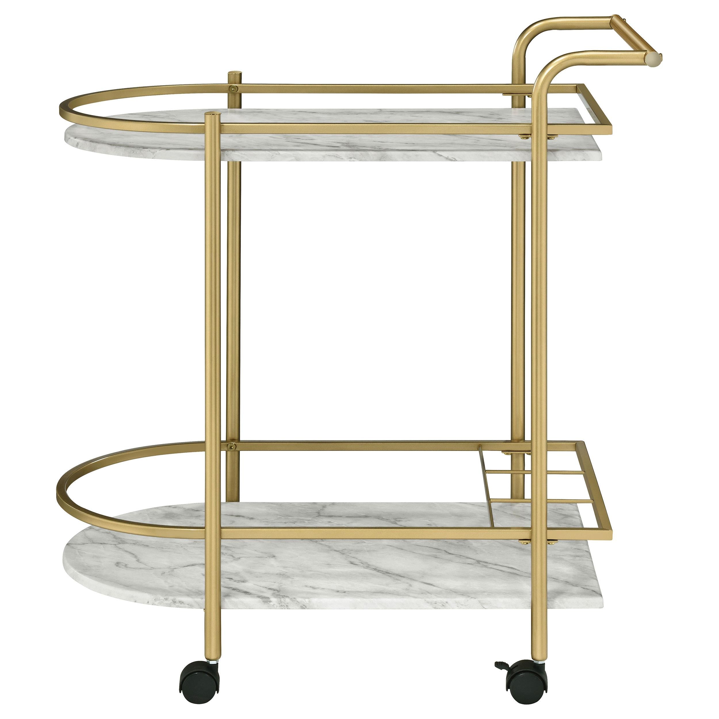 Coaster Furniture Desiree 181377 Rack Bar Cart with Casters - Gold IMAGE 4