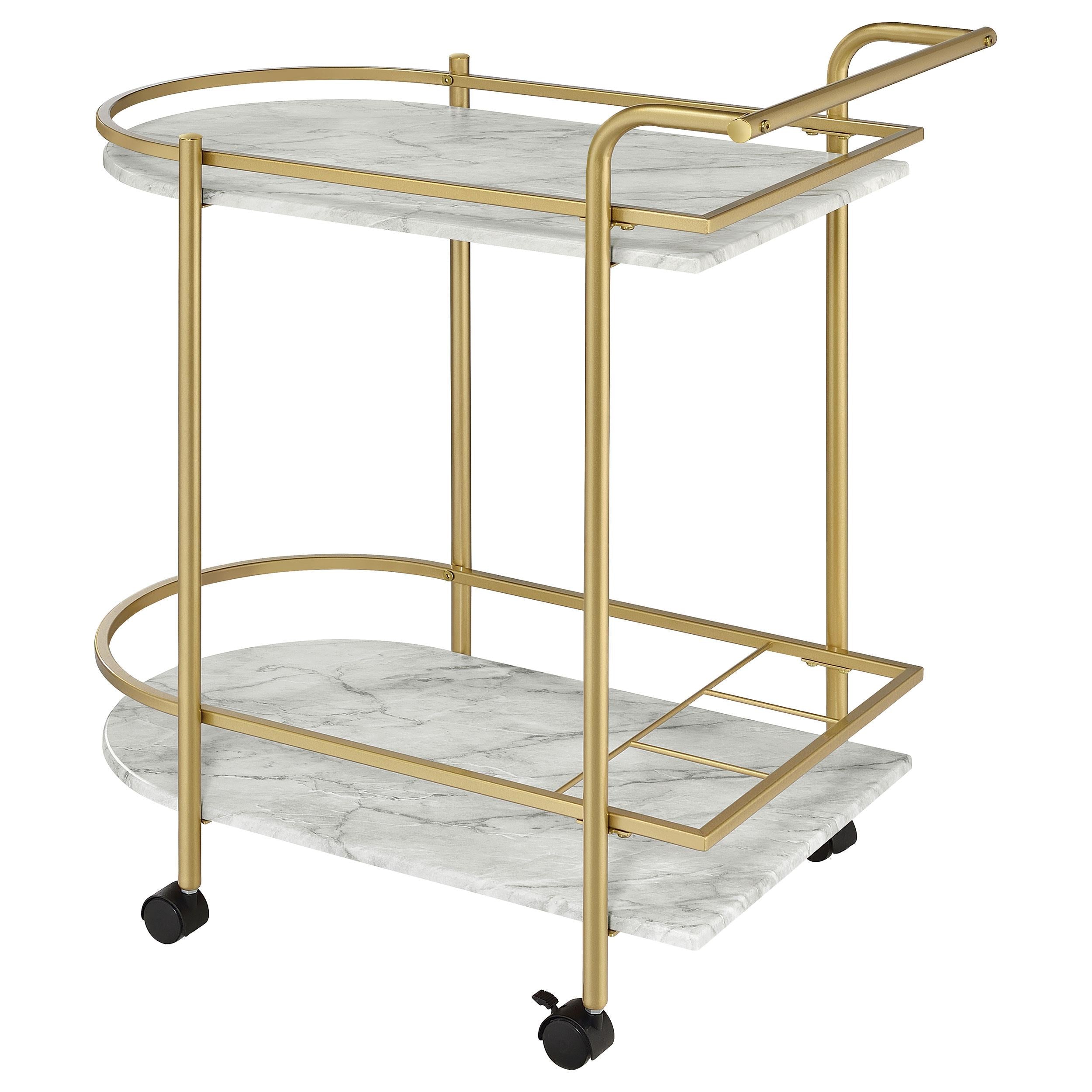 Coaster Furniture Desiree 181377 Rack Bar Cart with Casters - Gold IMAGE 5