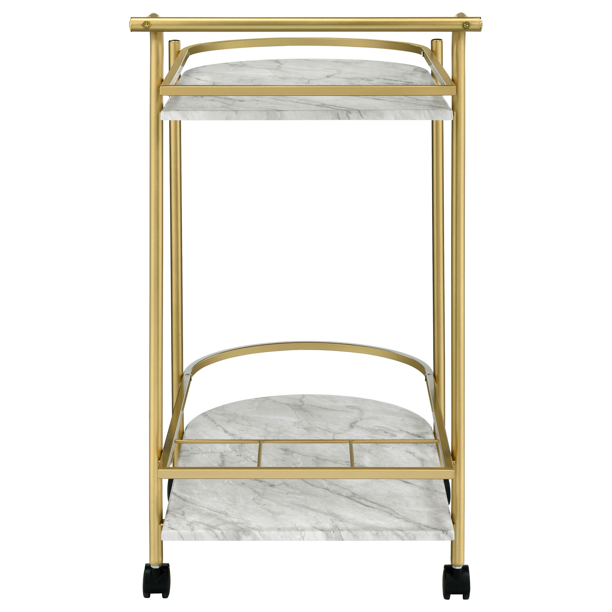 Coaster Furniture Desiree 181377 Rack Bar Cart with Casters - Gold IMAGE 6
