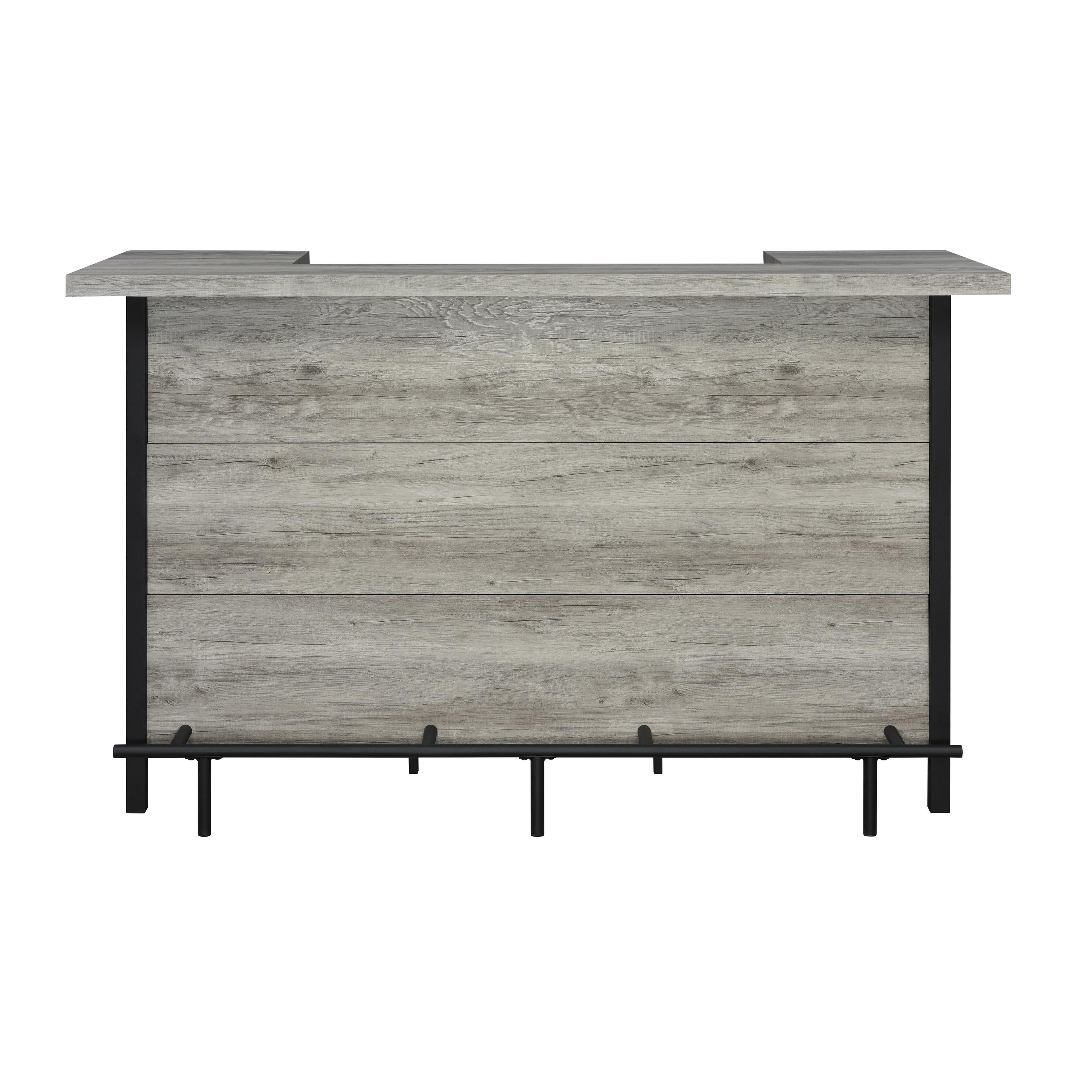 Coaster Furniture Bellemore 182105 Rectangular Storage Bar Unit - Grey Driftwood/Black IMAGE 2