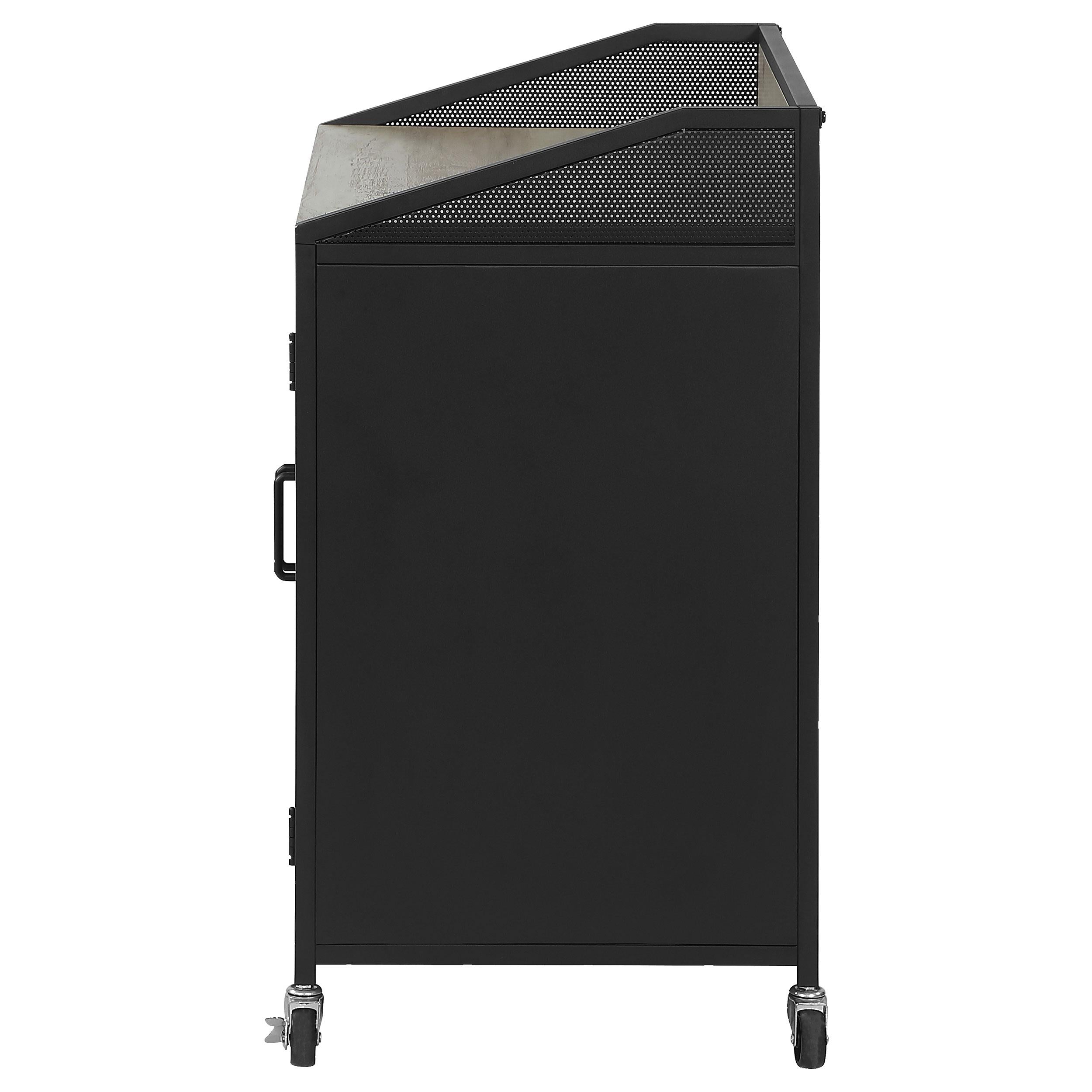 Coaster Furniture Arlette 183476 Wine Cabinet with Wire Mesh Doors - Grey Wash/Sandy Black IMAGE 6