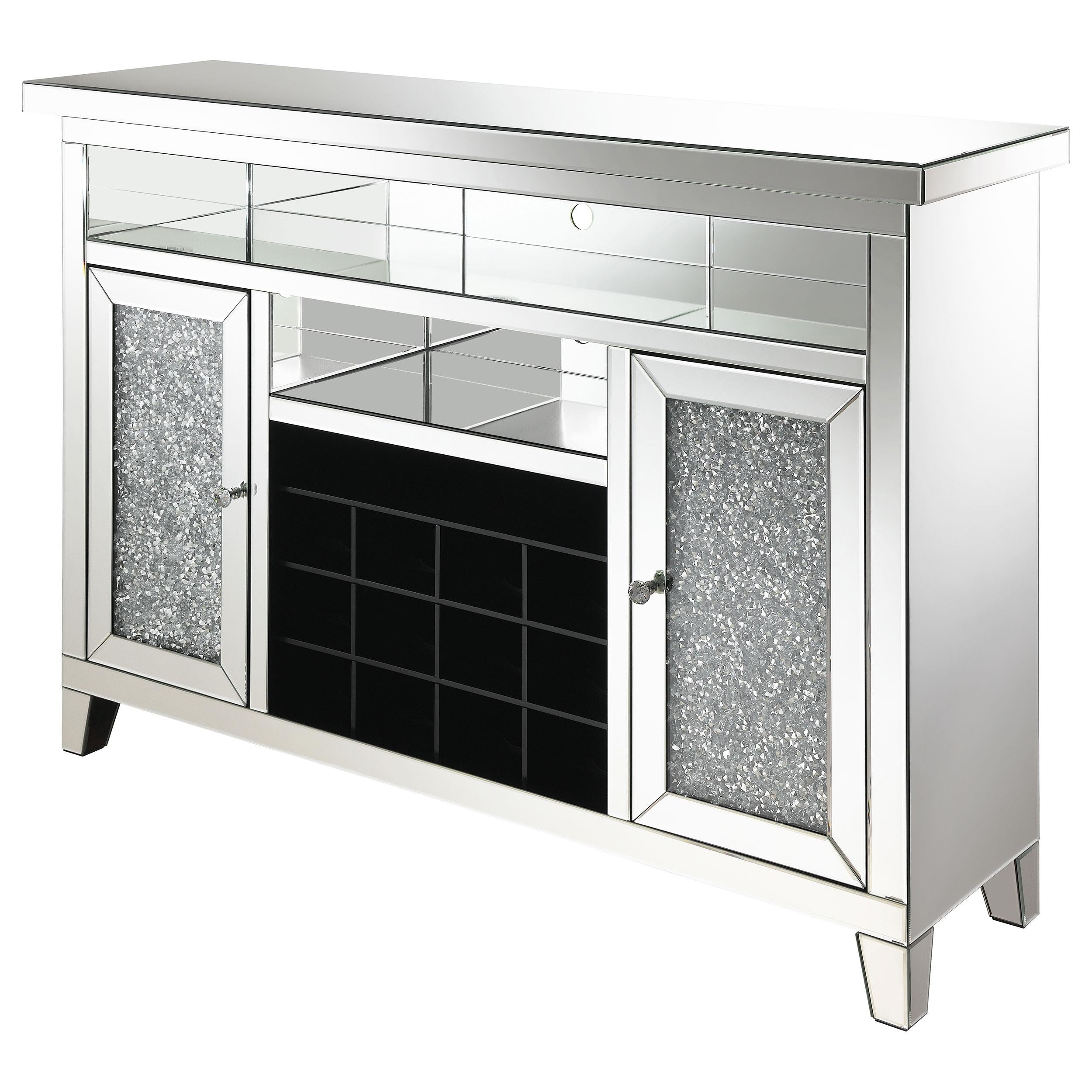 Coaster Furniture Melinda 183627 2-Door Wine Cabinet With Lighting Mirror IMAGE 5