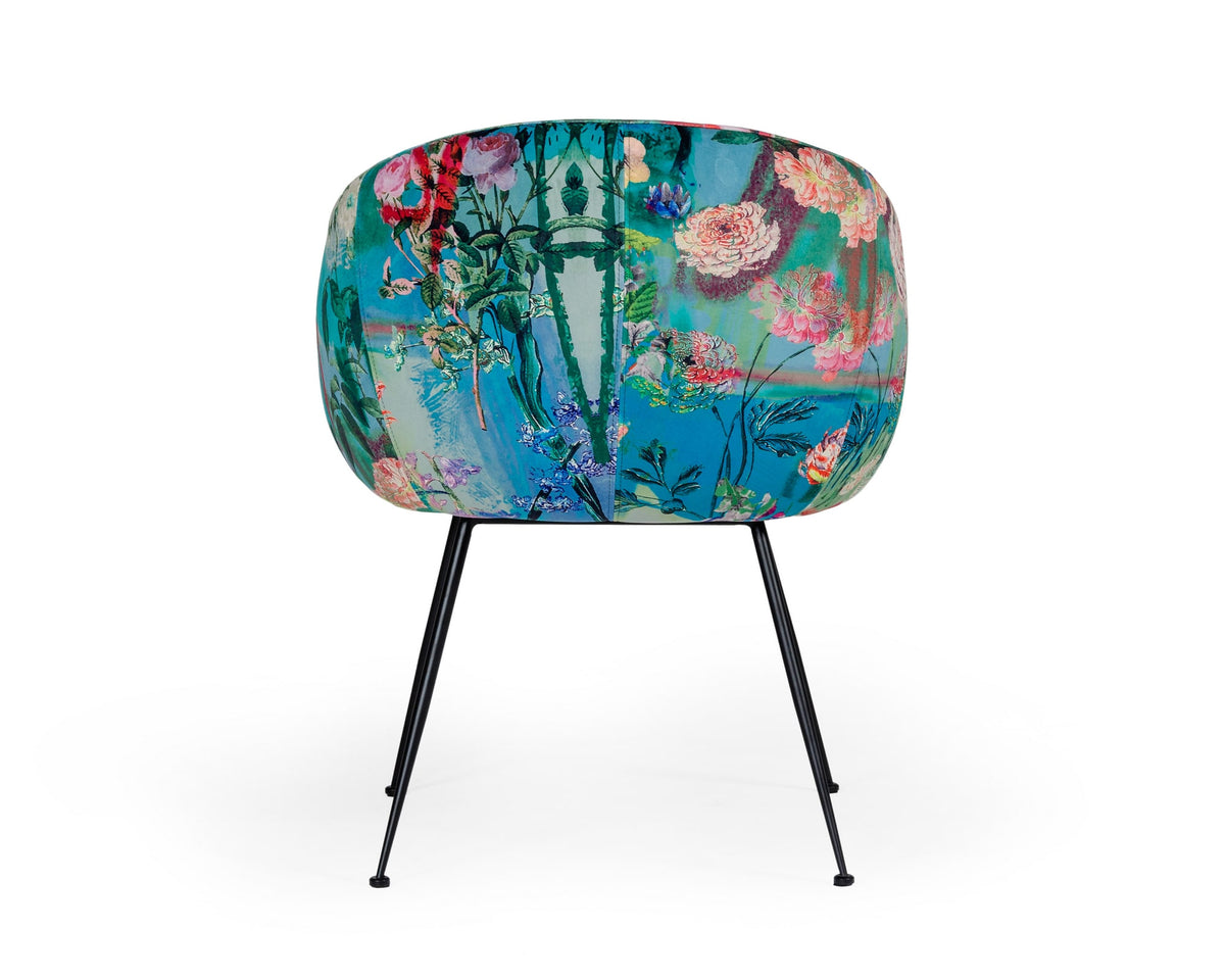 Roxann - Contemporary Floral Velvet Dining Chair