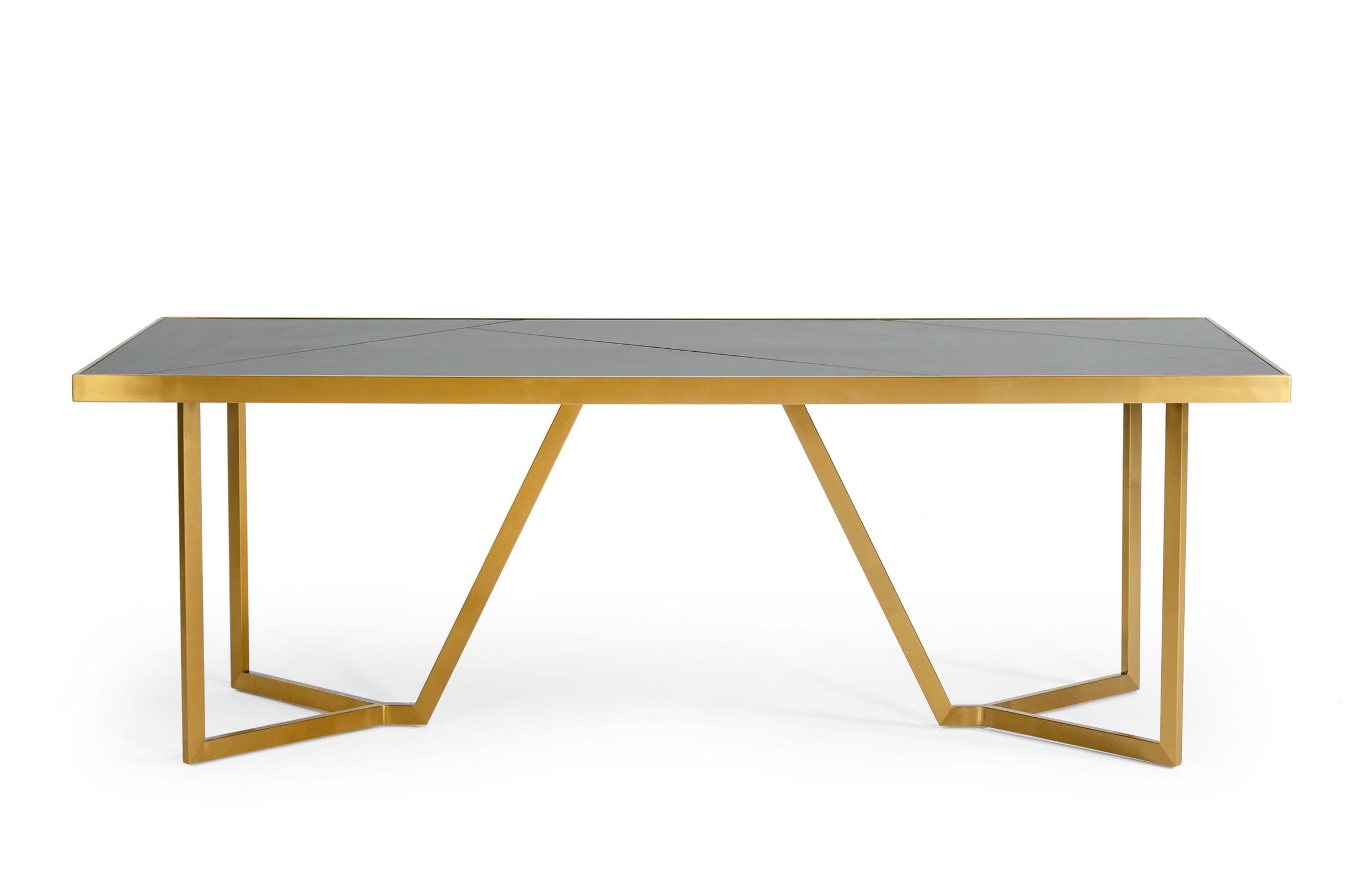 Modrest Nolte - Glam Black Zebrawood and Gold Dining Table