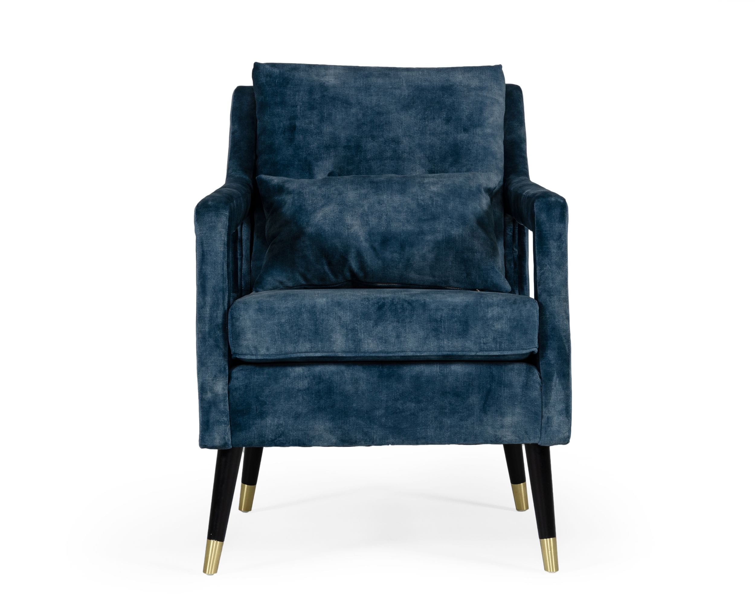 Divani Casa Doherty - Mid-Century Blue Accent Chair