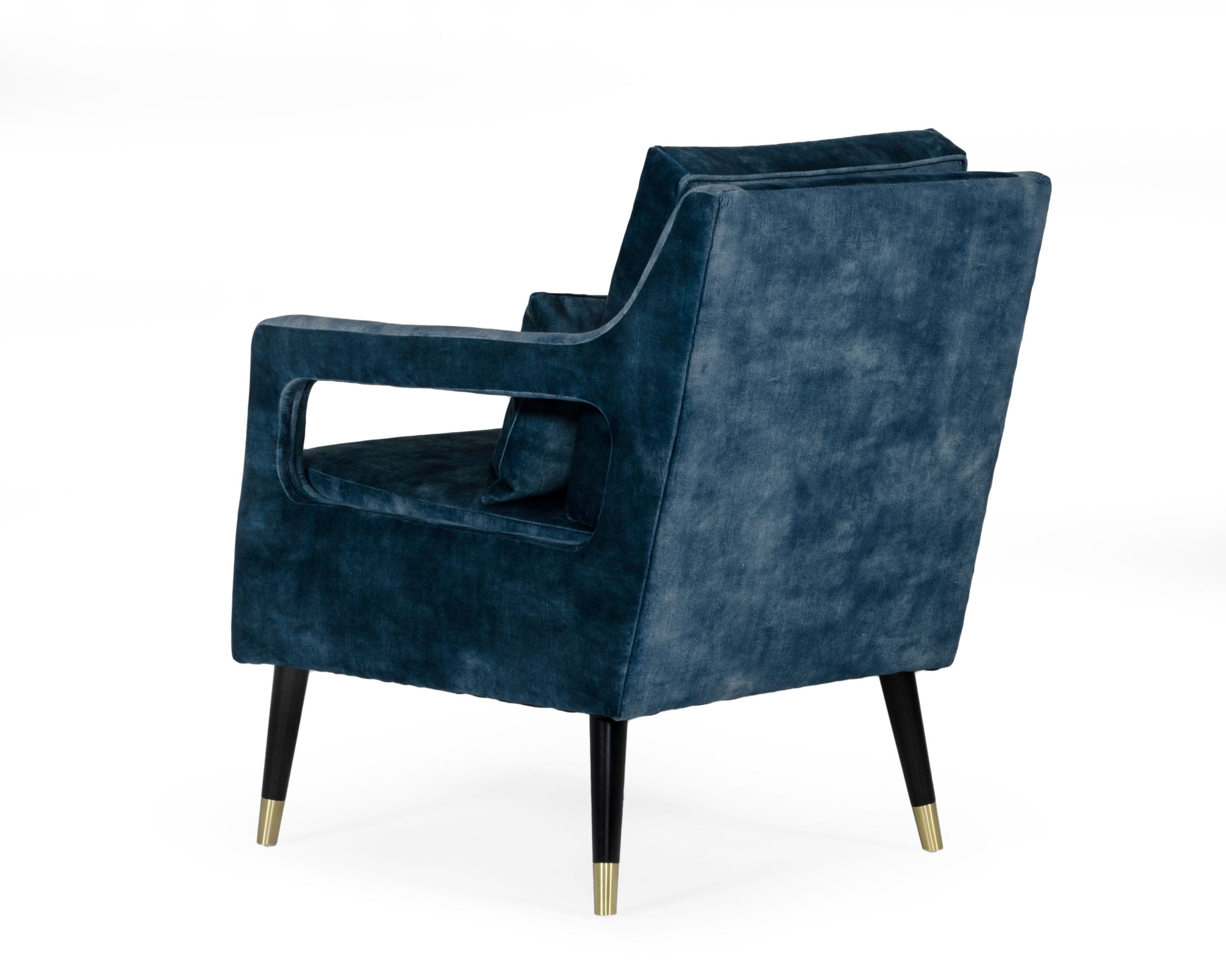 Divani Casa Doherty - Mid-Century Blue Accent Chair