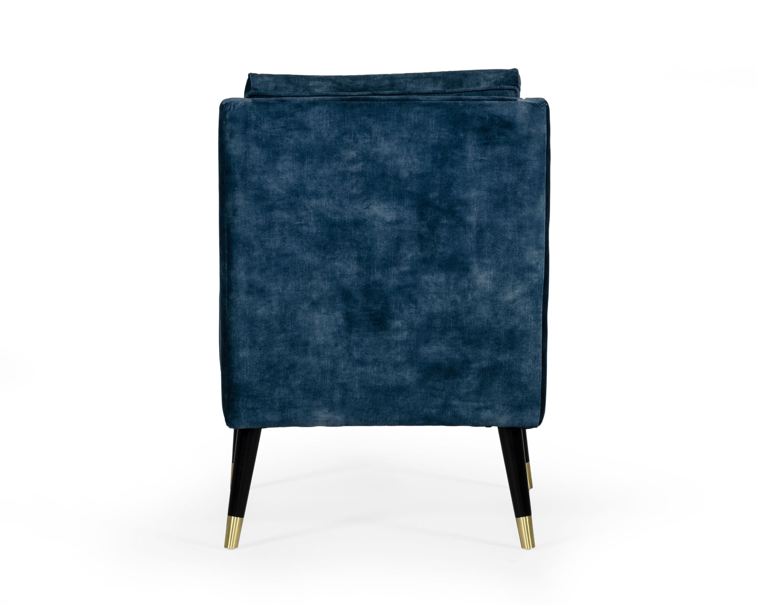 Divani Casa Doherty - Mid-Century Blue Accent Chair