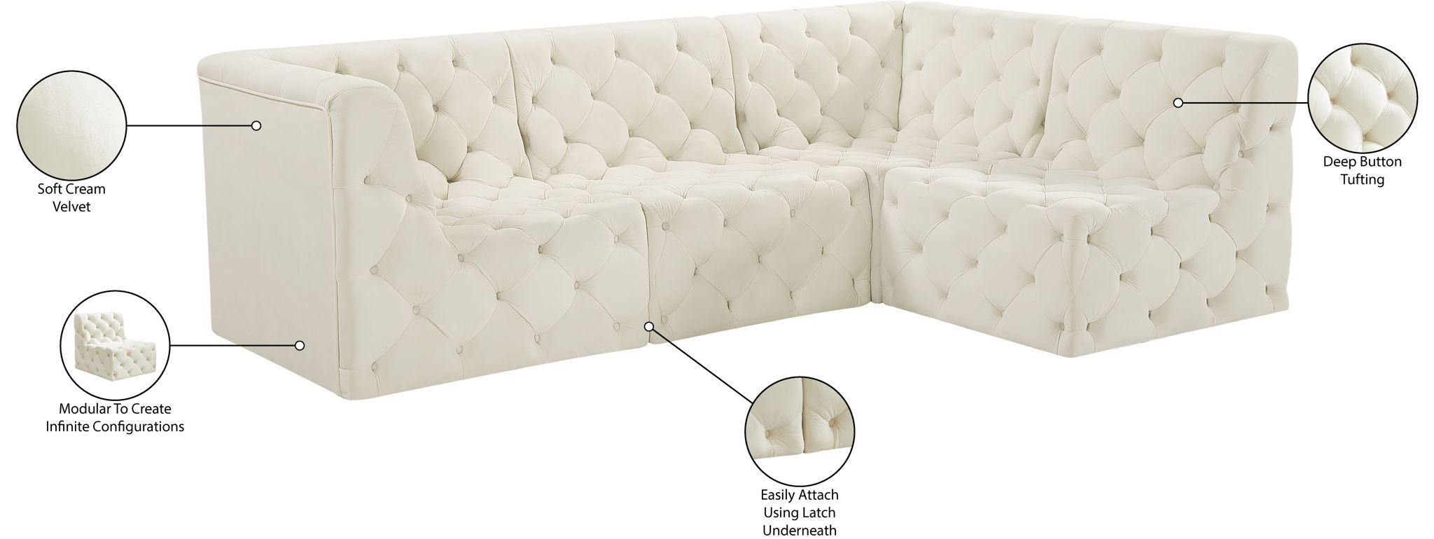 Tuft - 4 Piece Modular Sectional