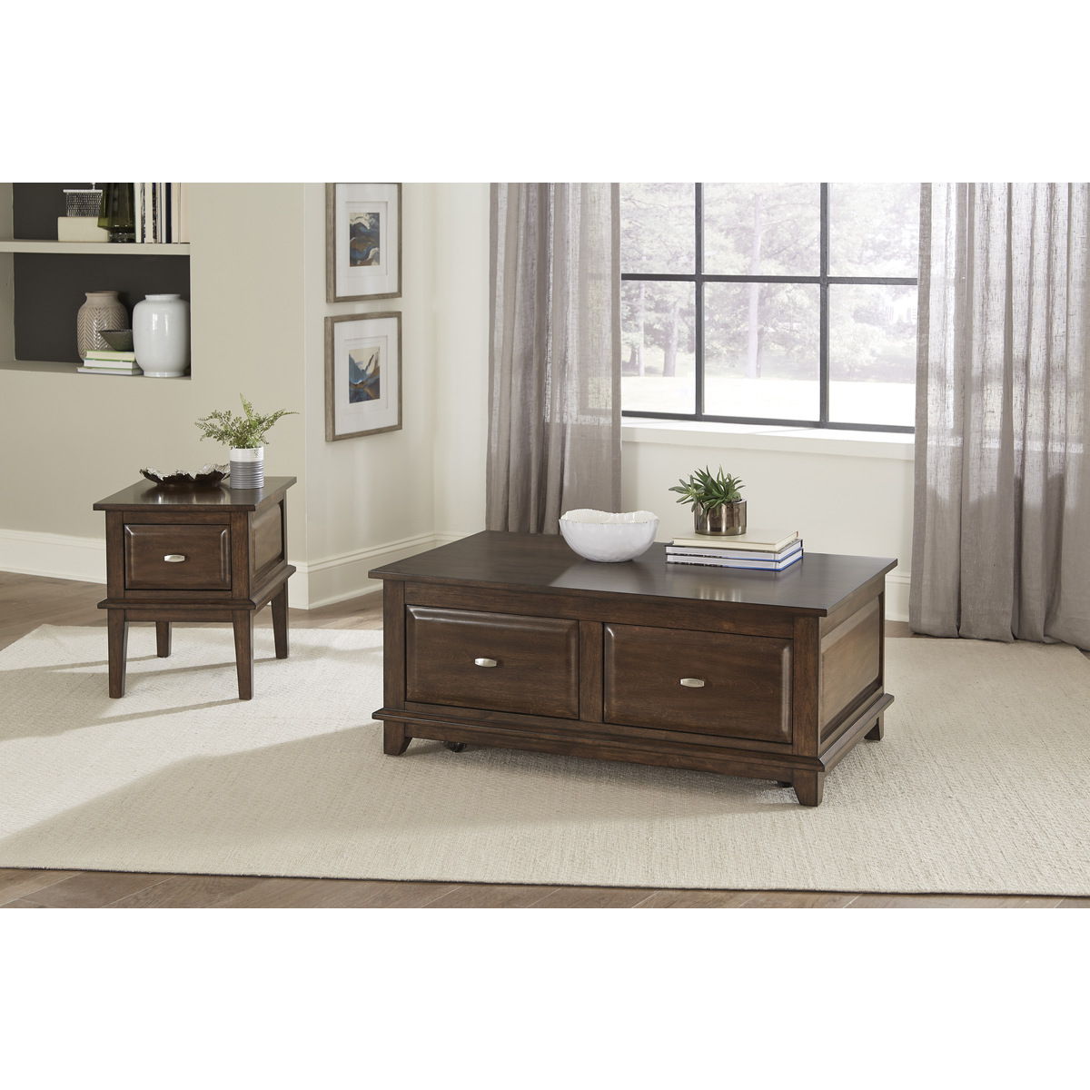 Minot - Lift Top Cocktail Table - Brown