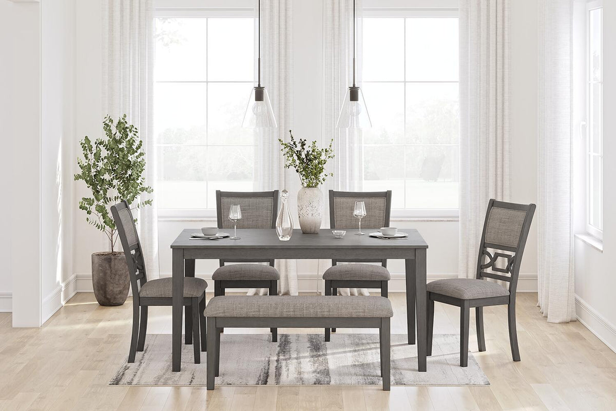 Wrenning - Dining Room Table Set (Set of 6) - Gray