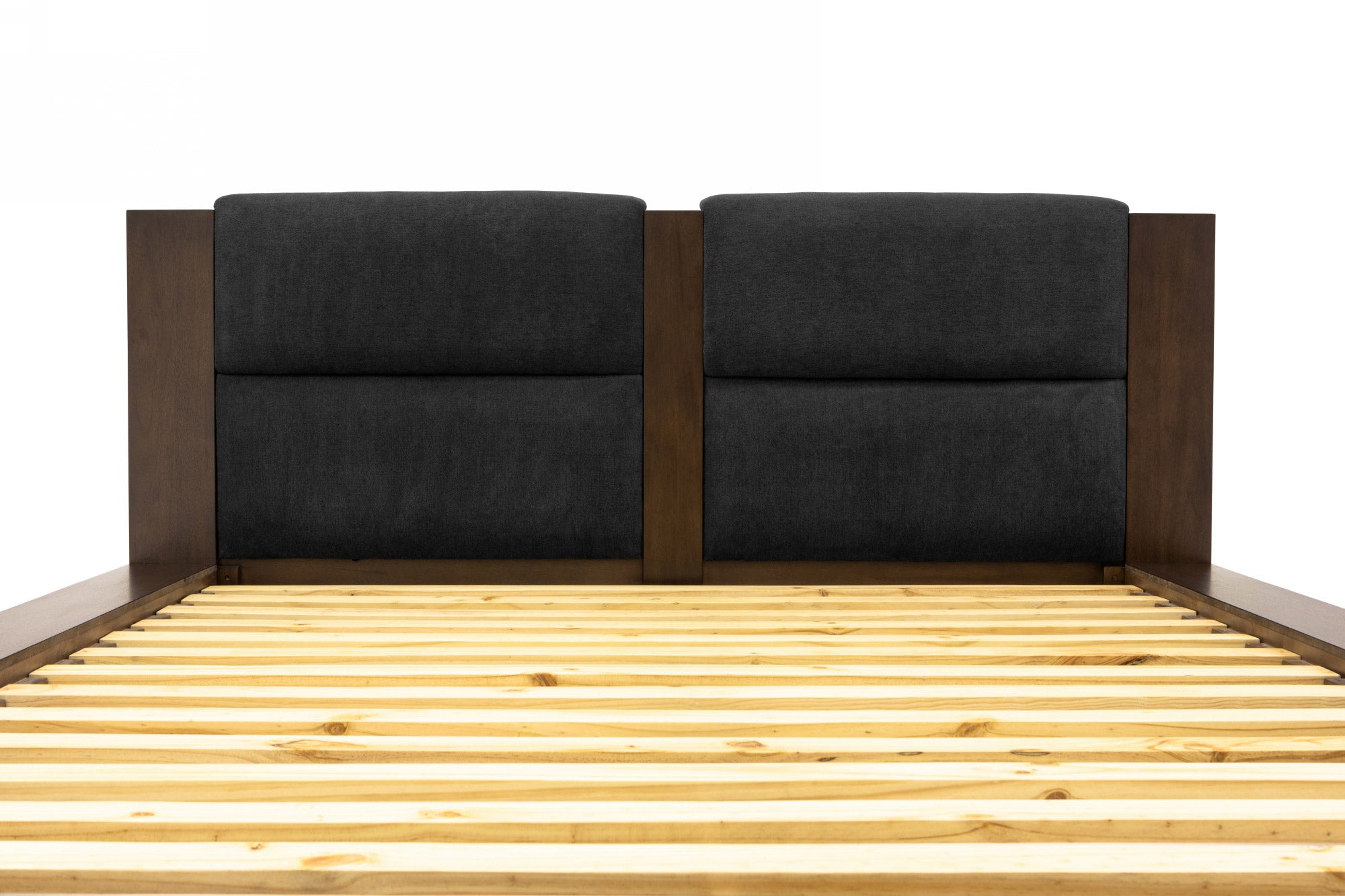 Nova Domus Fantasia - Contemporary Dark Walnut and Dark Grey Bed