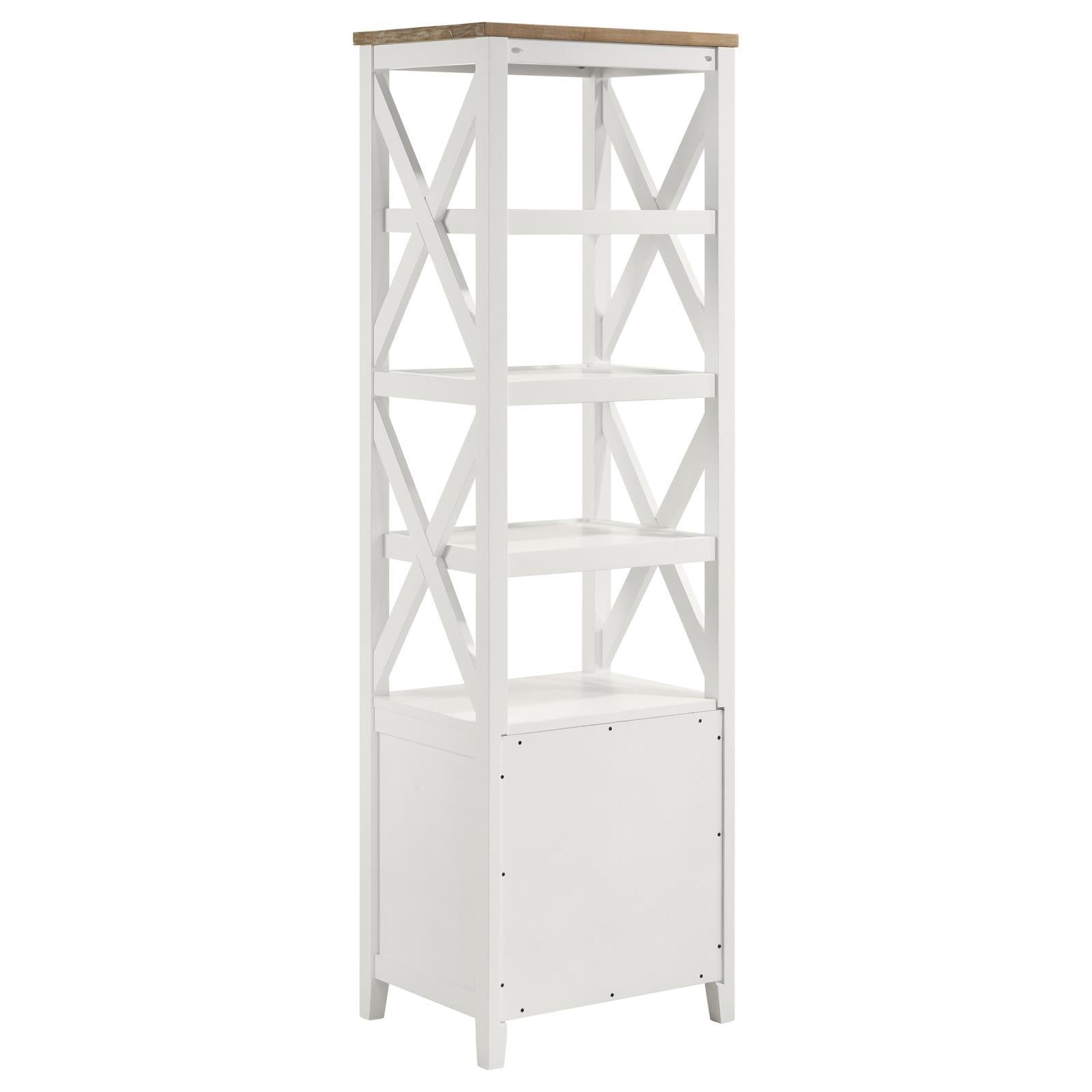Coaster Furniture Angela 708254 4-shelf Wooden Media Tower with Drawers - Brown/White IMAGE 6