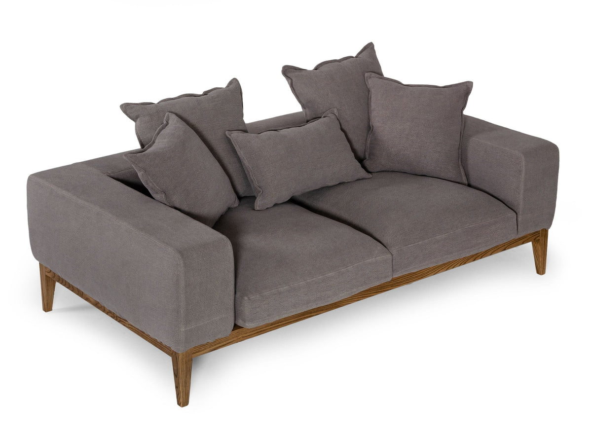Corina - Modern Grey Linen Loveseat