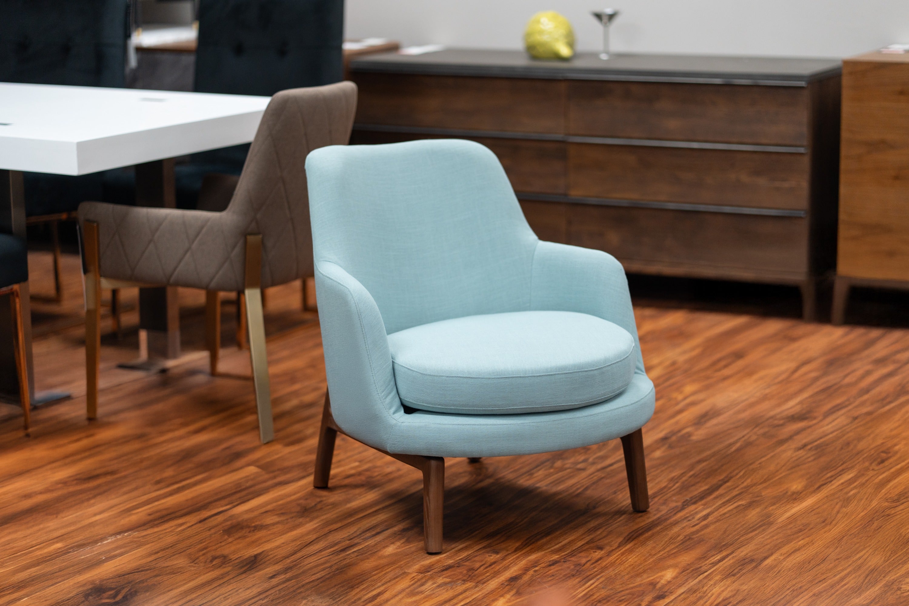 Modrest Metzler - Modern Mint Green Fabric Accent Chair