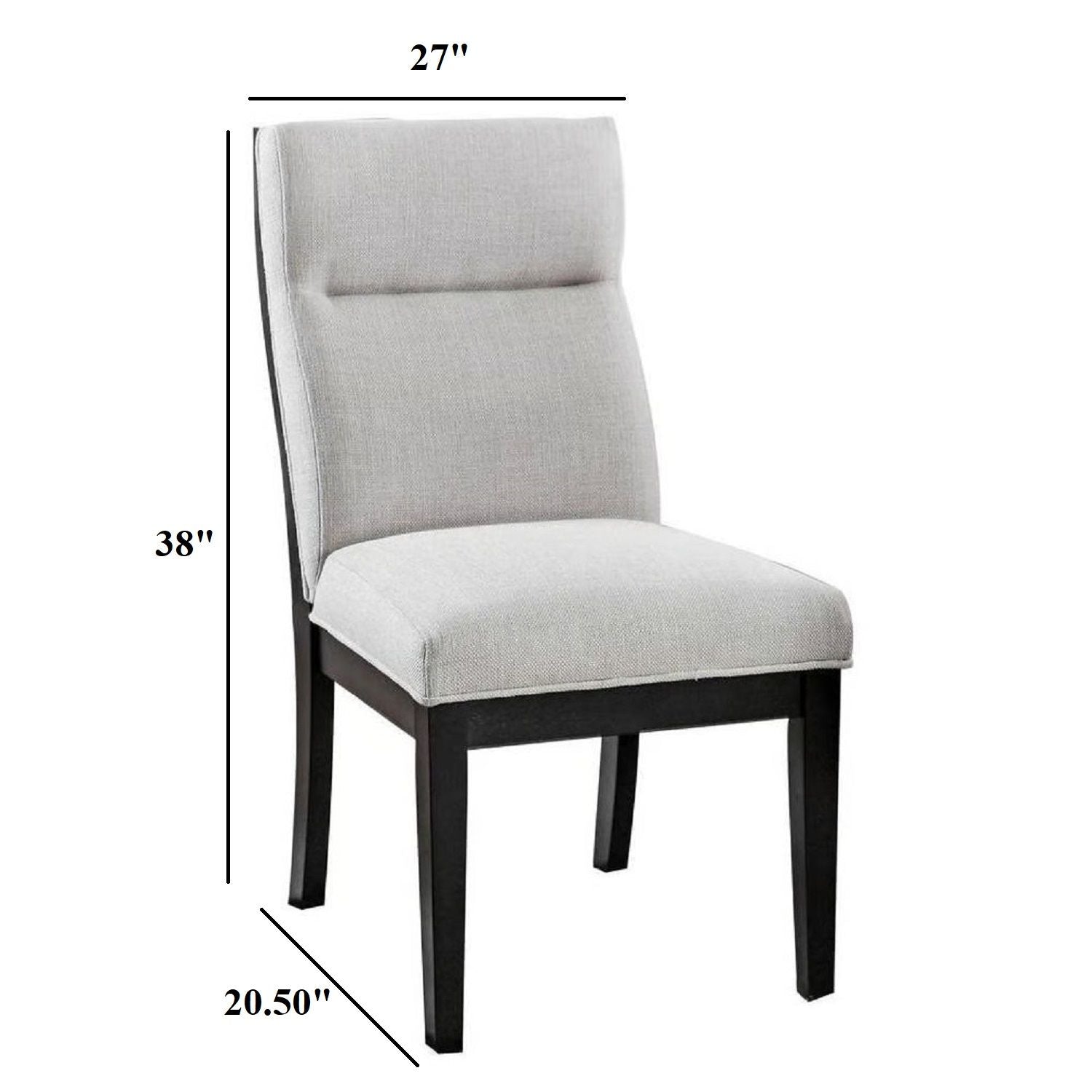 2 Tone Chairs With Tapered Legs (Set of 2) - Beige / Black / Black