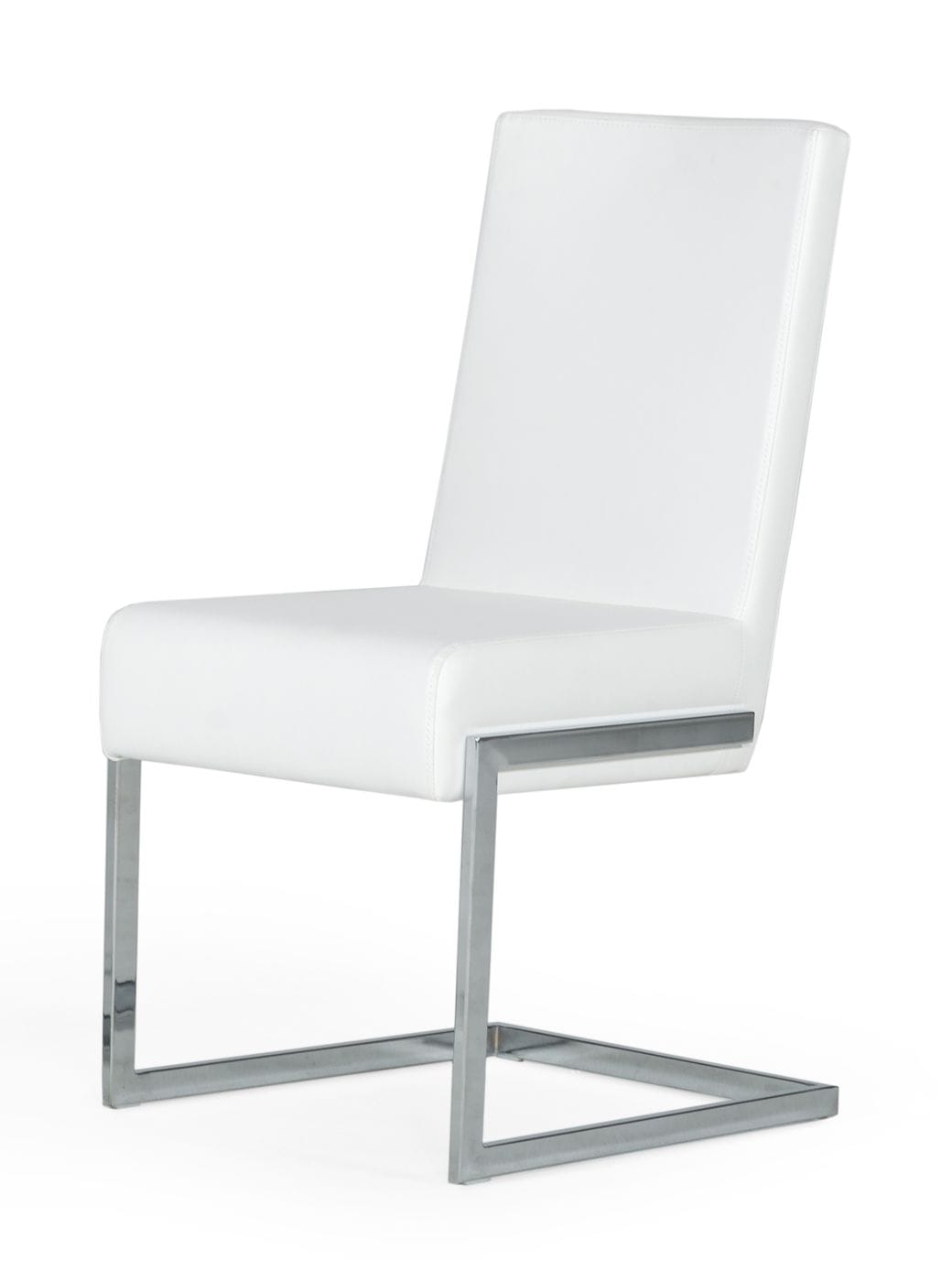 Batavia - Modern White & Stainless Steel Dining Chair (Set of 2)