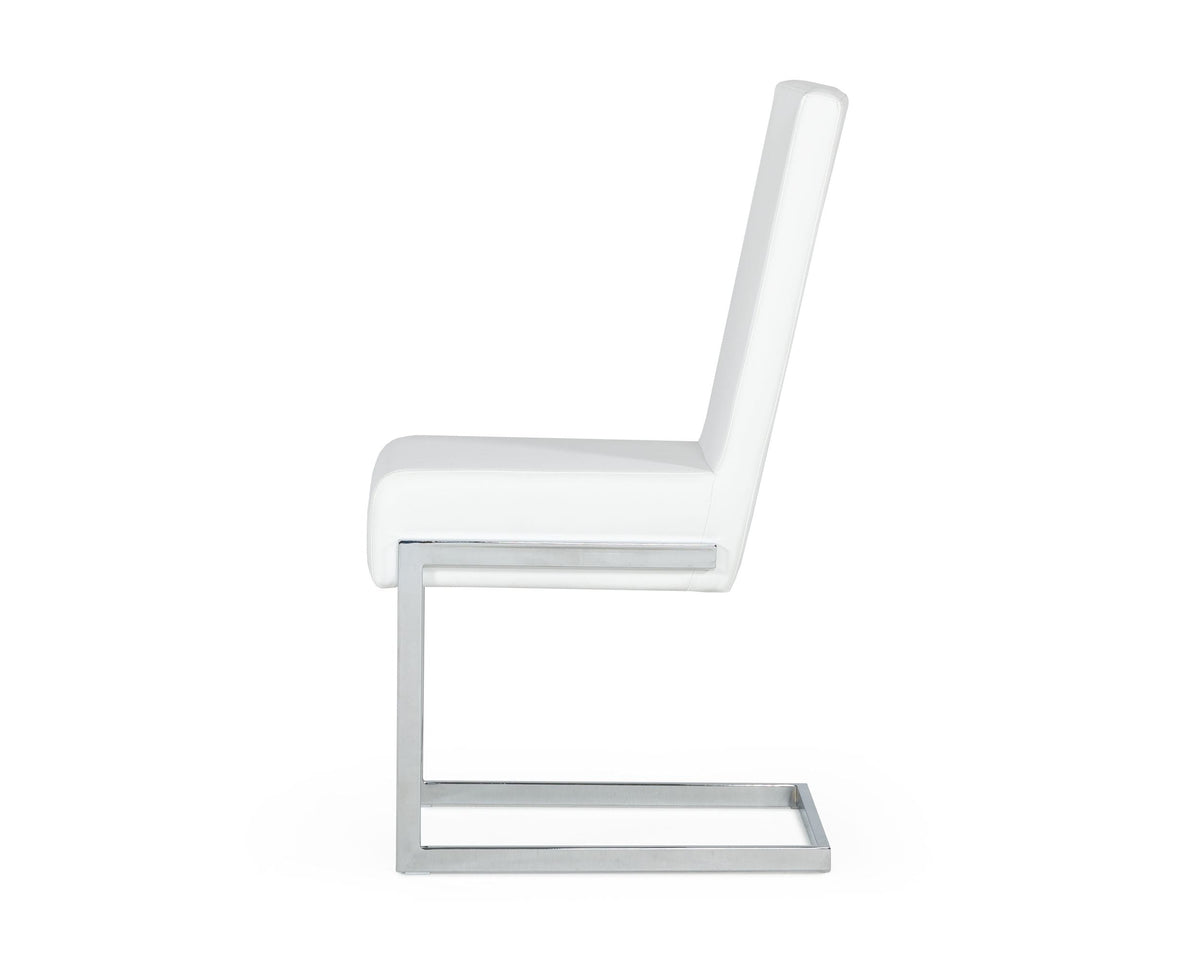 Batavia - Modern White & Stainless Steel Dining Chair (Set of 2)