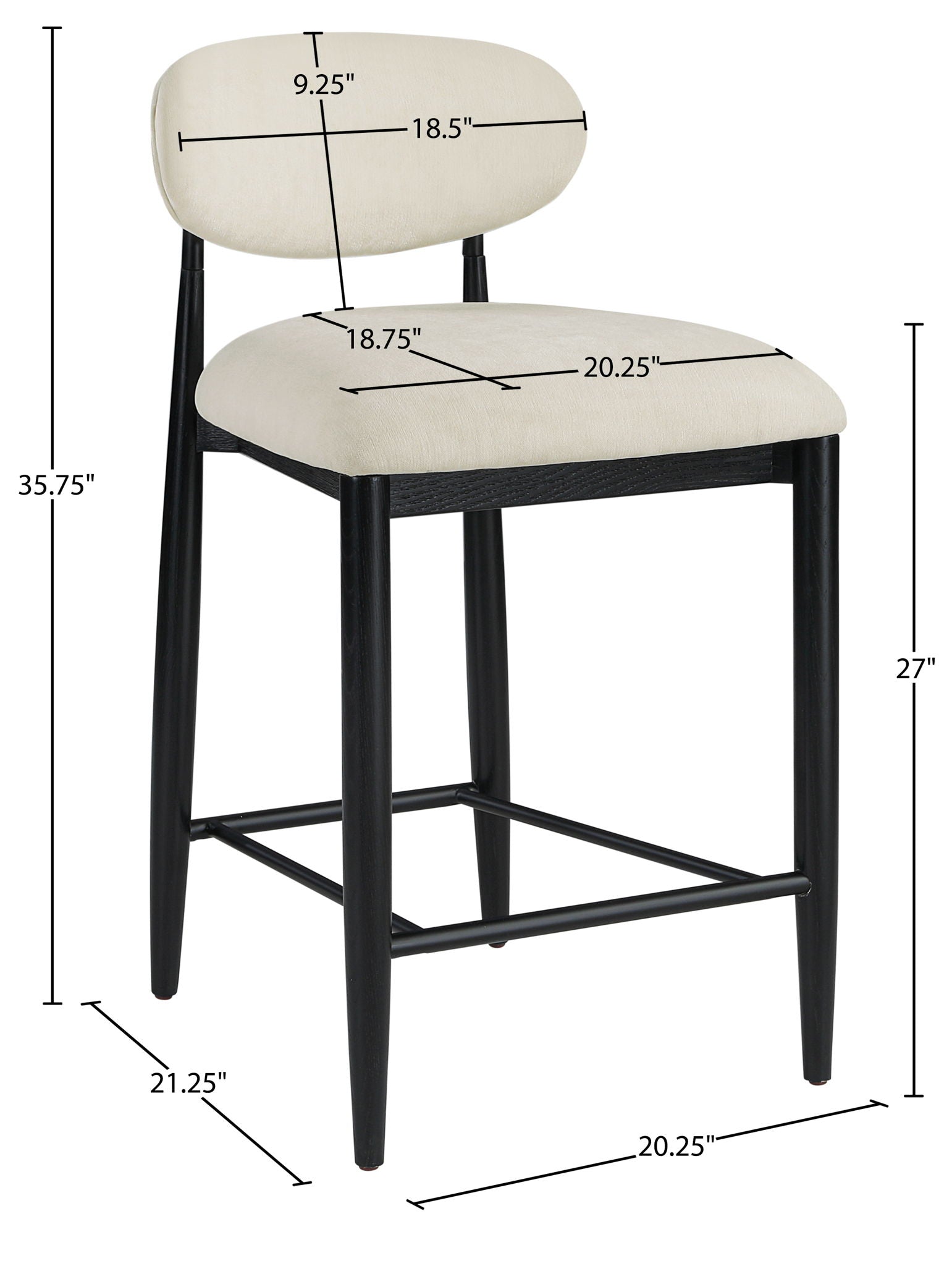 Riccio - Stool - Black Frame
