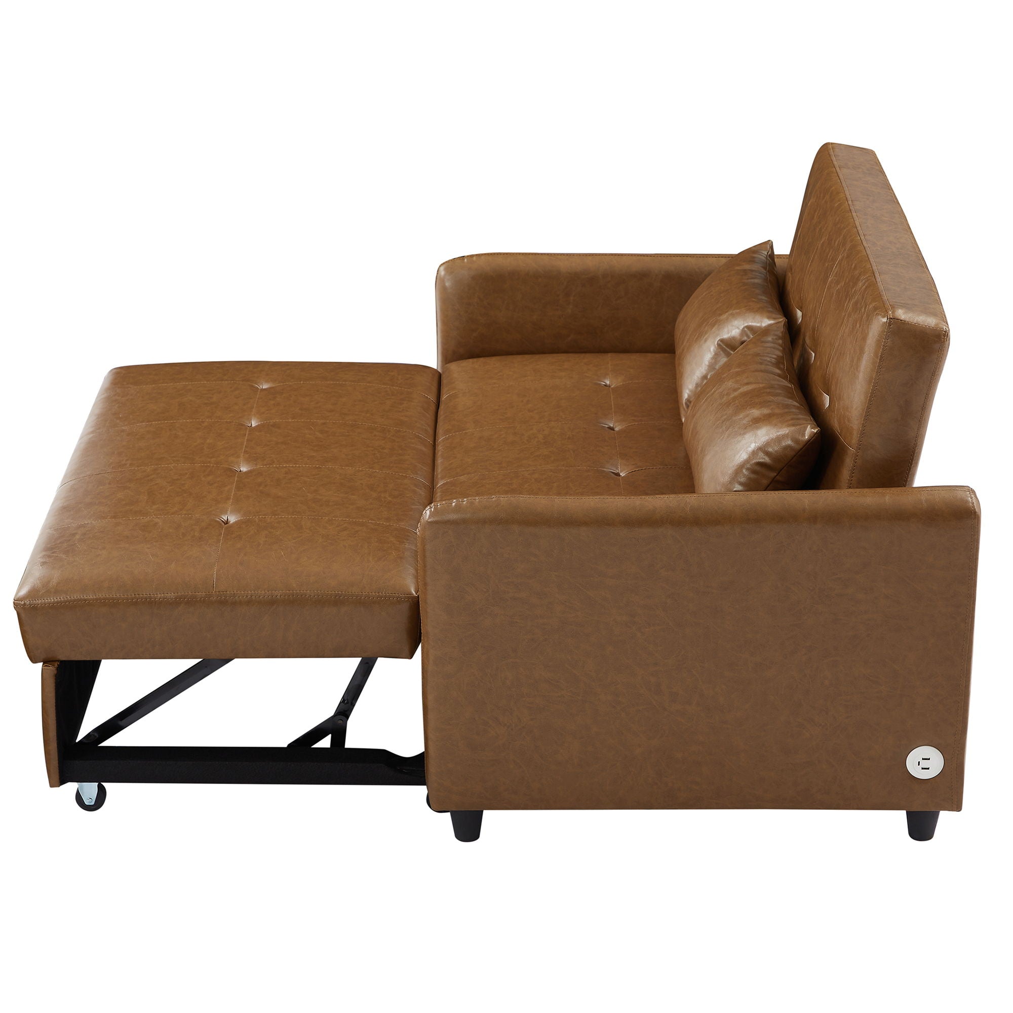 Convertible Sleeper Sofa Bed With 3 USB Ports