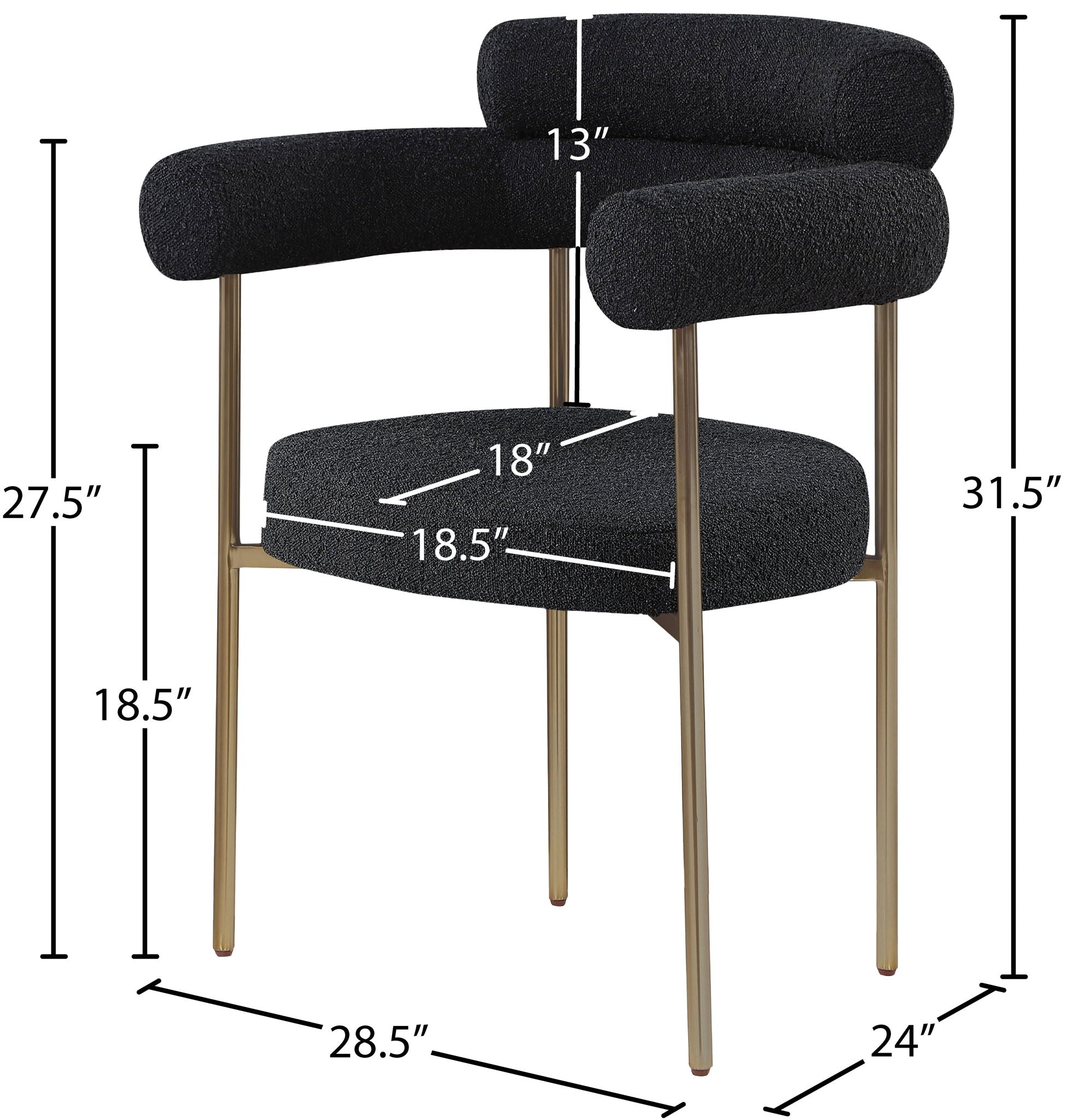 Blake - Boucle Fabric Dining Chair (Set of 2)