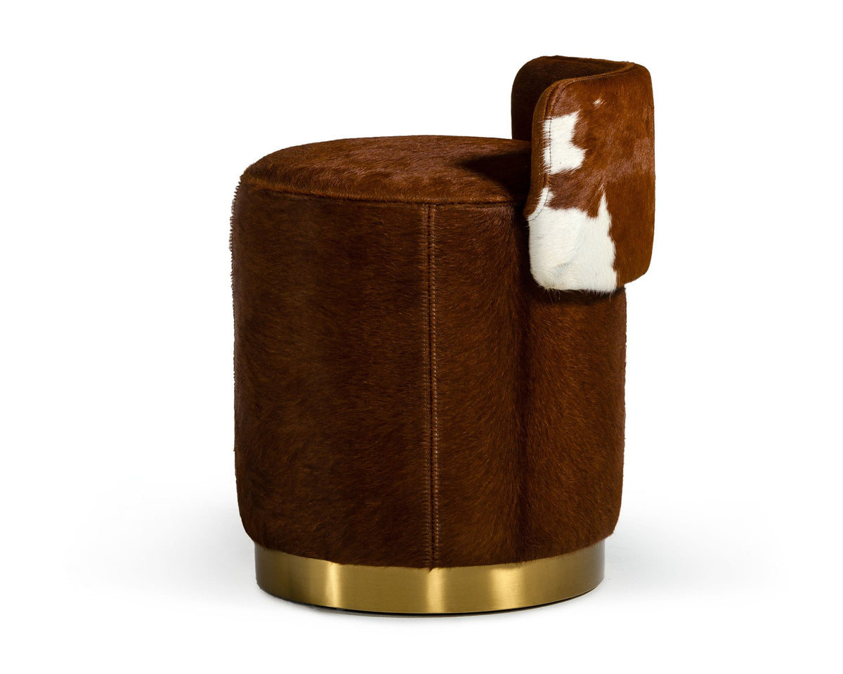 Belvista - Modern Brown Cowhide Ottoman