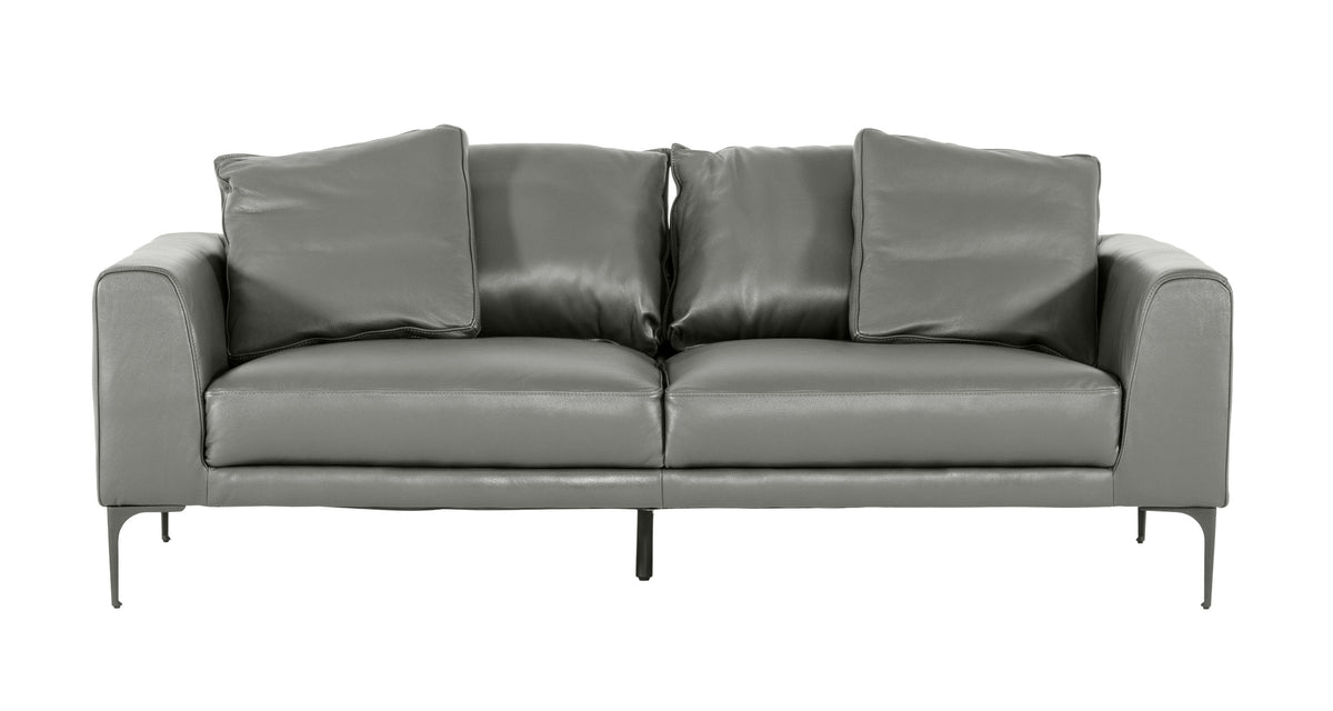 Jacoba - Modern Dark Grey Leather Sofa