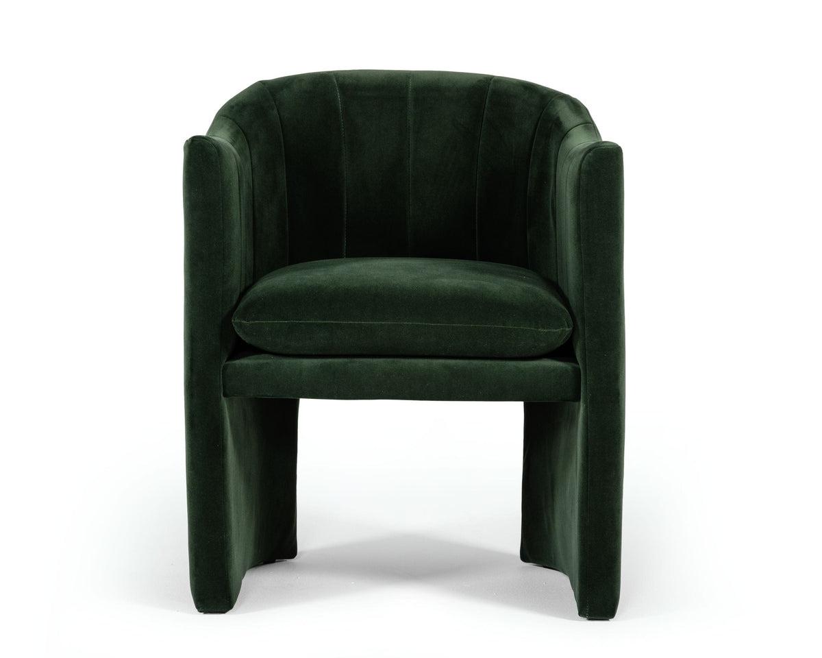 Danube - Modern Jade Green Fabric Dining Chair