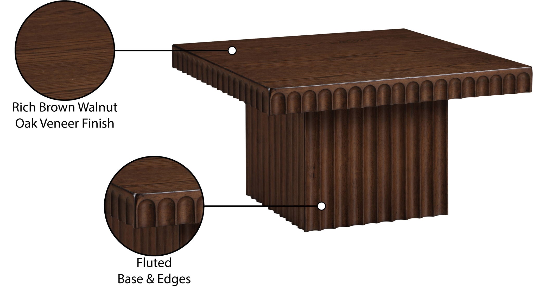 Spencer - 12" Oak Veneer Coffee Table