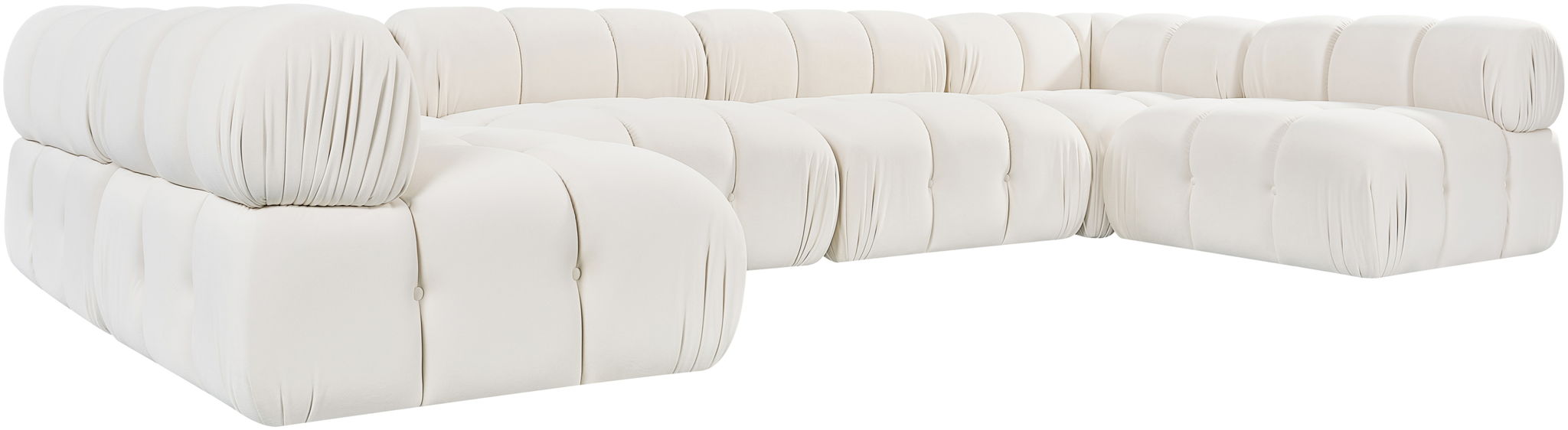 Orin - U-Shaped Velvet 6 Piece Modular Sectional
