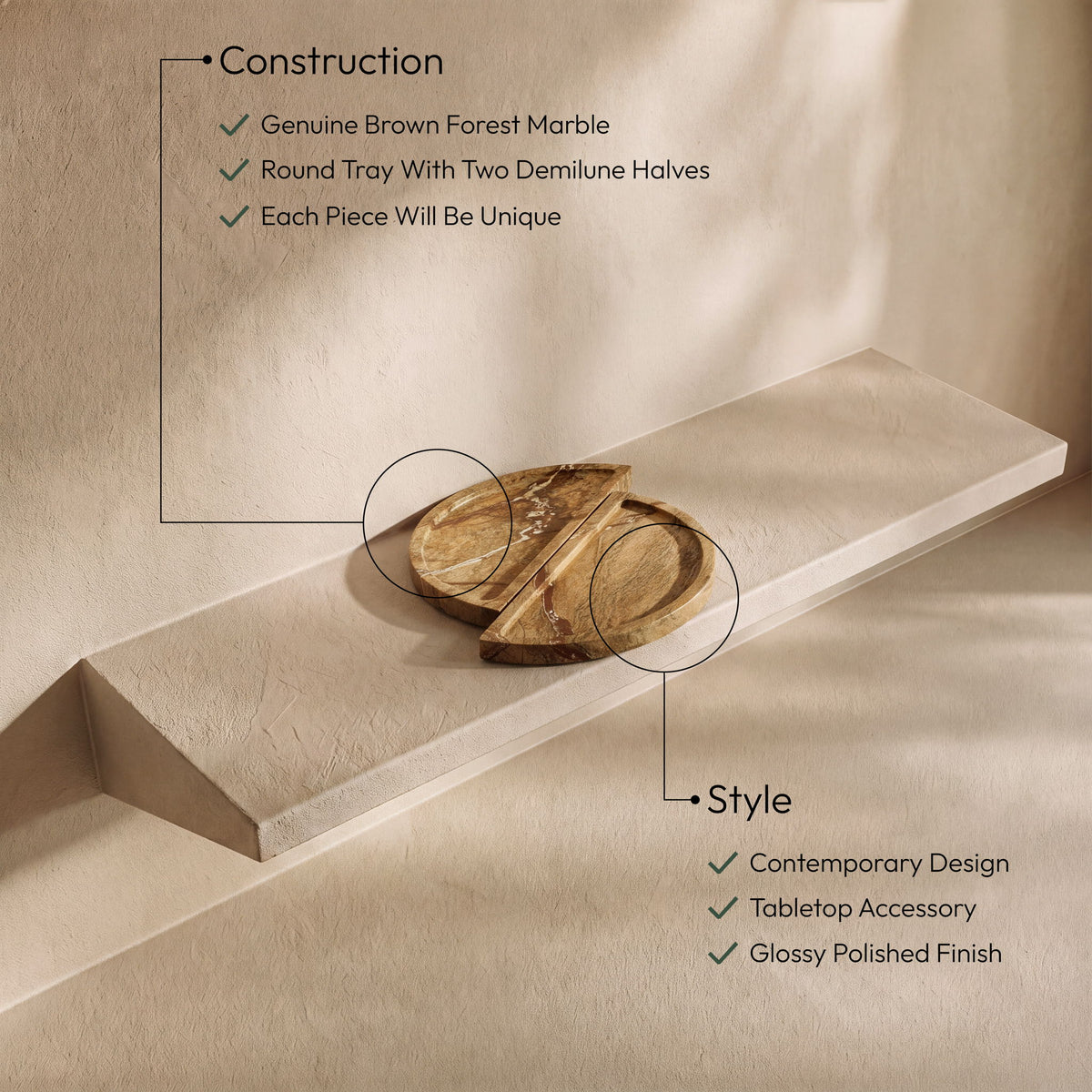 Patrice - Genuine Marble Tray