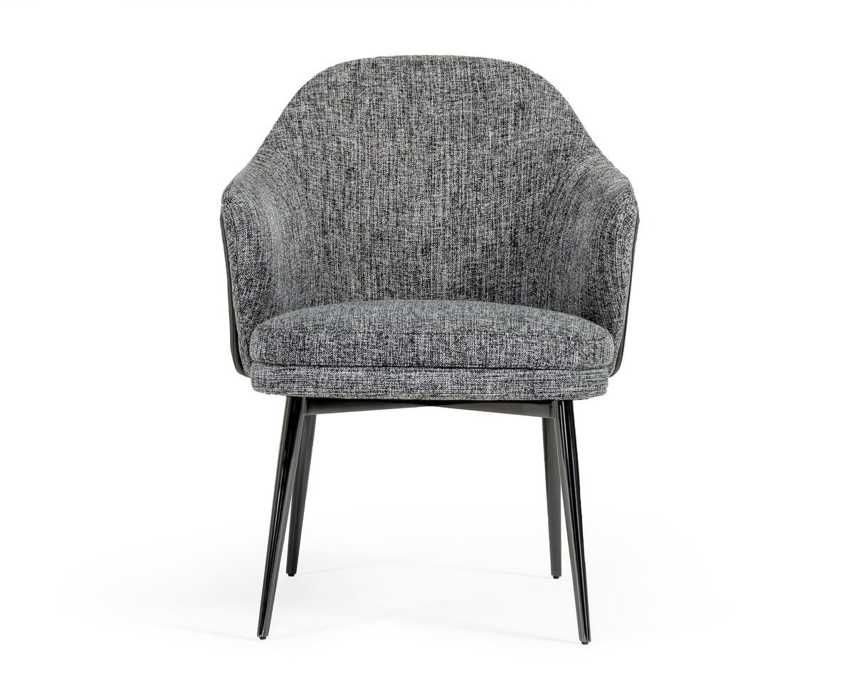 Cora - Modern Grey Fabric & Leatherette Dining Chair