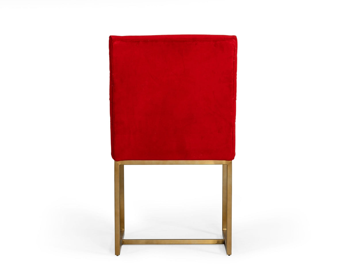 Barker - Modern Bright Orange & Brush Gold Dining Chair (Set of 2)