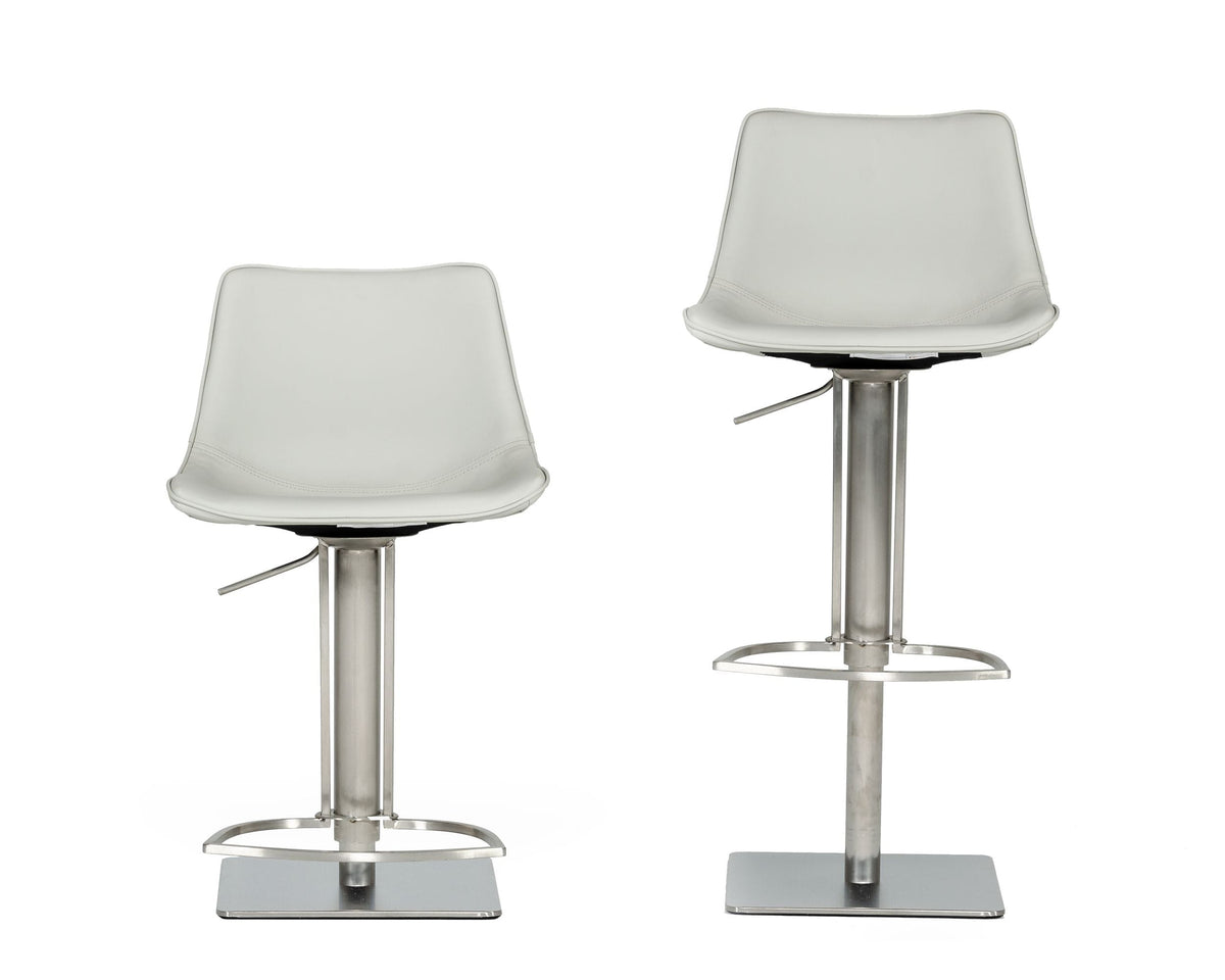 Manning - Modern Light Grey Adjustable Bar Stool